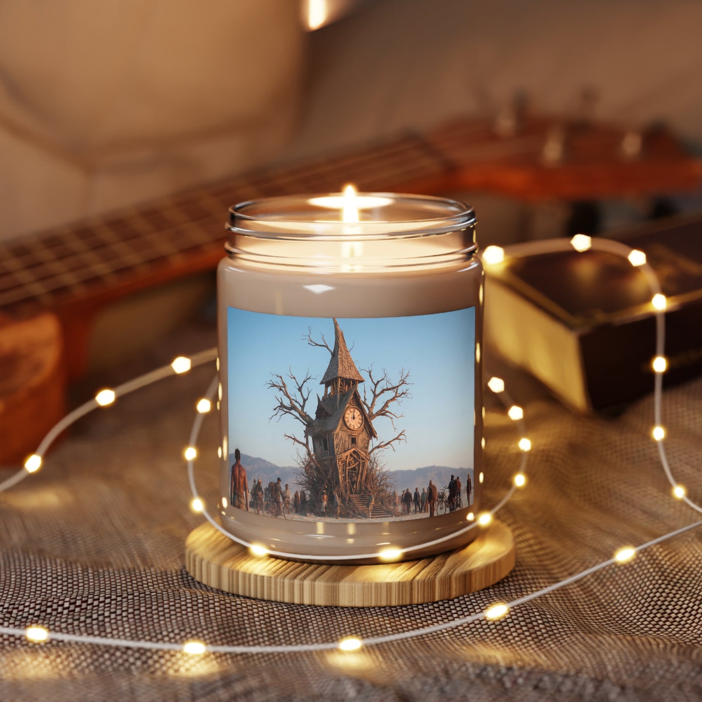 Clocktower in the Desert Scented Soy Candles with White Lid, 9oz – Timeless Wanderer’s Hearth