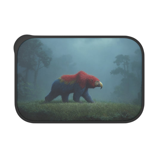 Parrot-Bear Hybrid PLA Bento Box with Band and Utensils – Misty Jungle Guardian