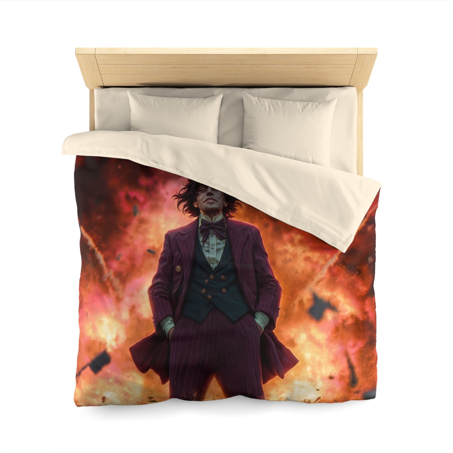 Explosive Goggles Man Microfiber Duvet Cover – Crimson Sky Aftermath