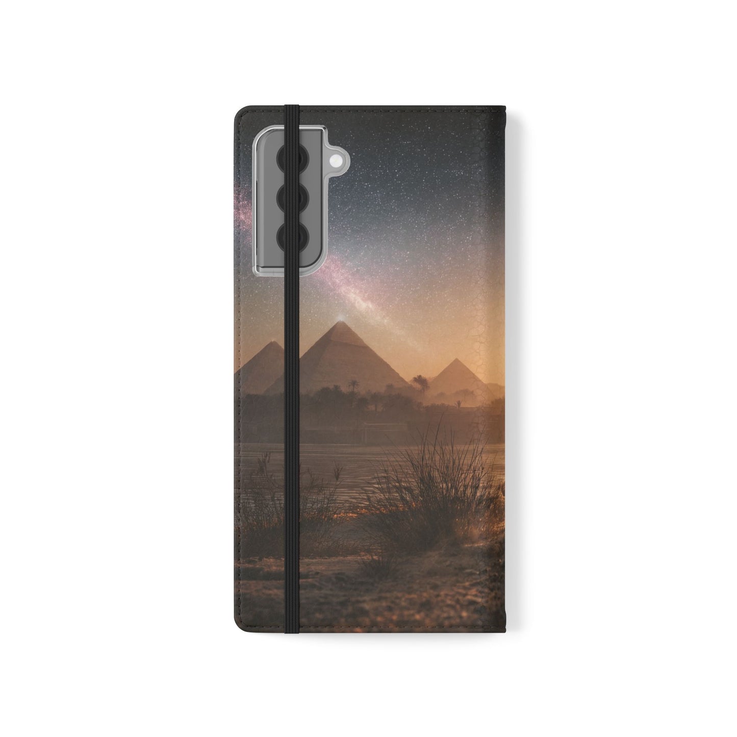Pharaoh Cats Flip Cases – Starry Nile Guardians on the Bank
