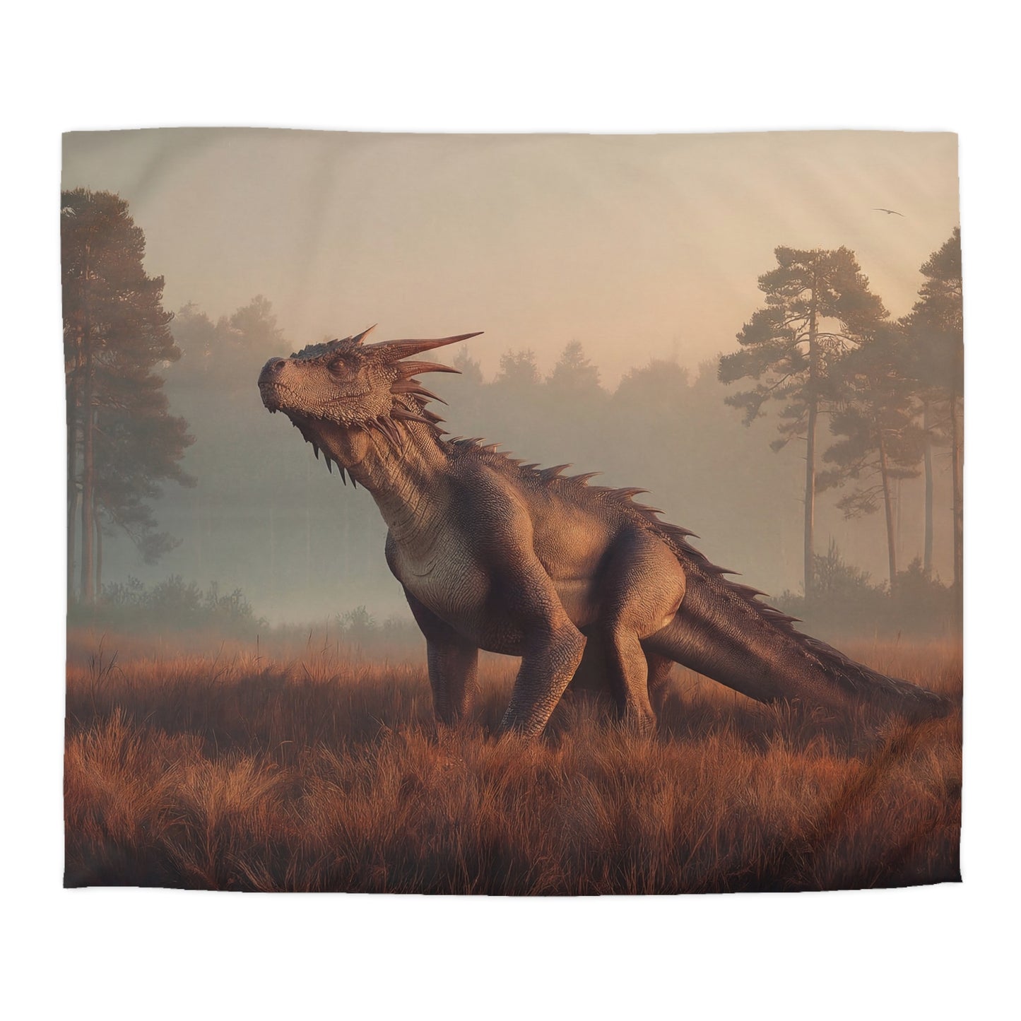 Misty Meadow Dragon Microfiber Duvet Cover – Golden Dawn Guardian