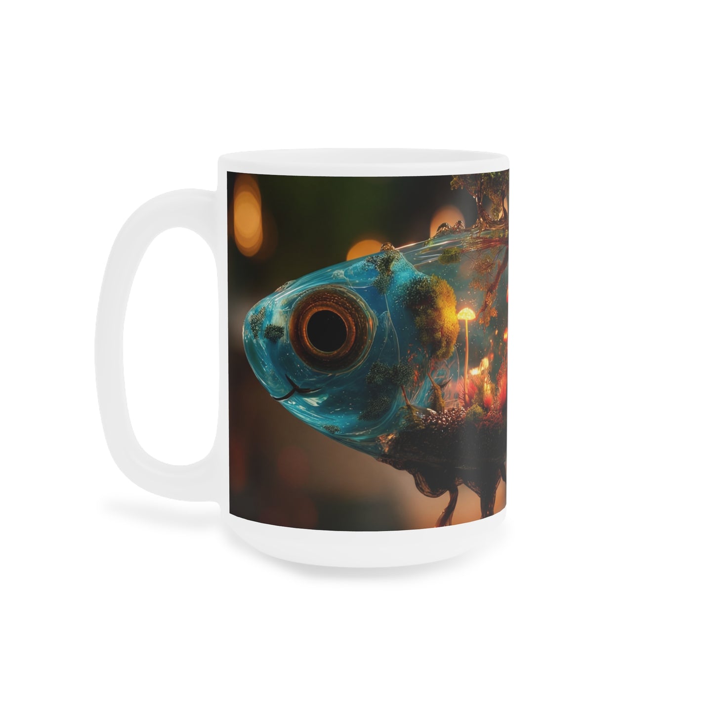 Forest Within Fish Ceramic Mugs (11oz\15oz\20oz) – Bioluminescent Sanctuary