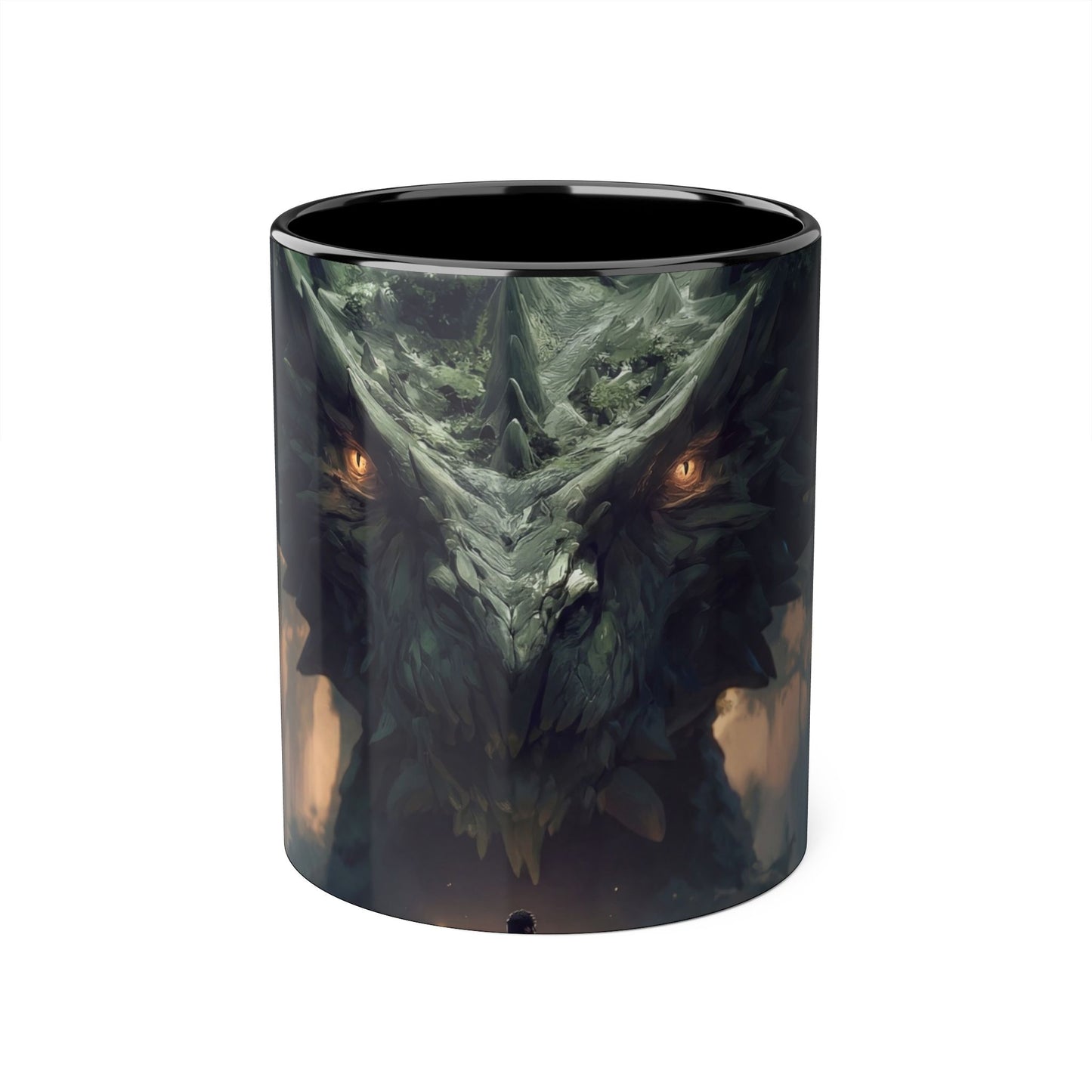 Guardian Dragon Accent Mugs, 11oz – Moss-Crowned Forest Sentinel