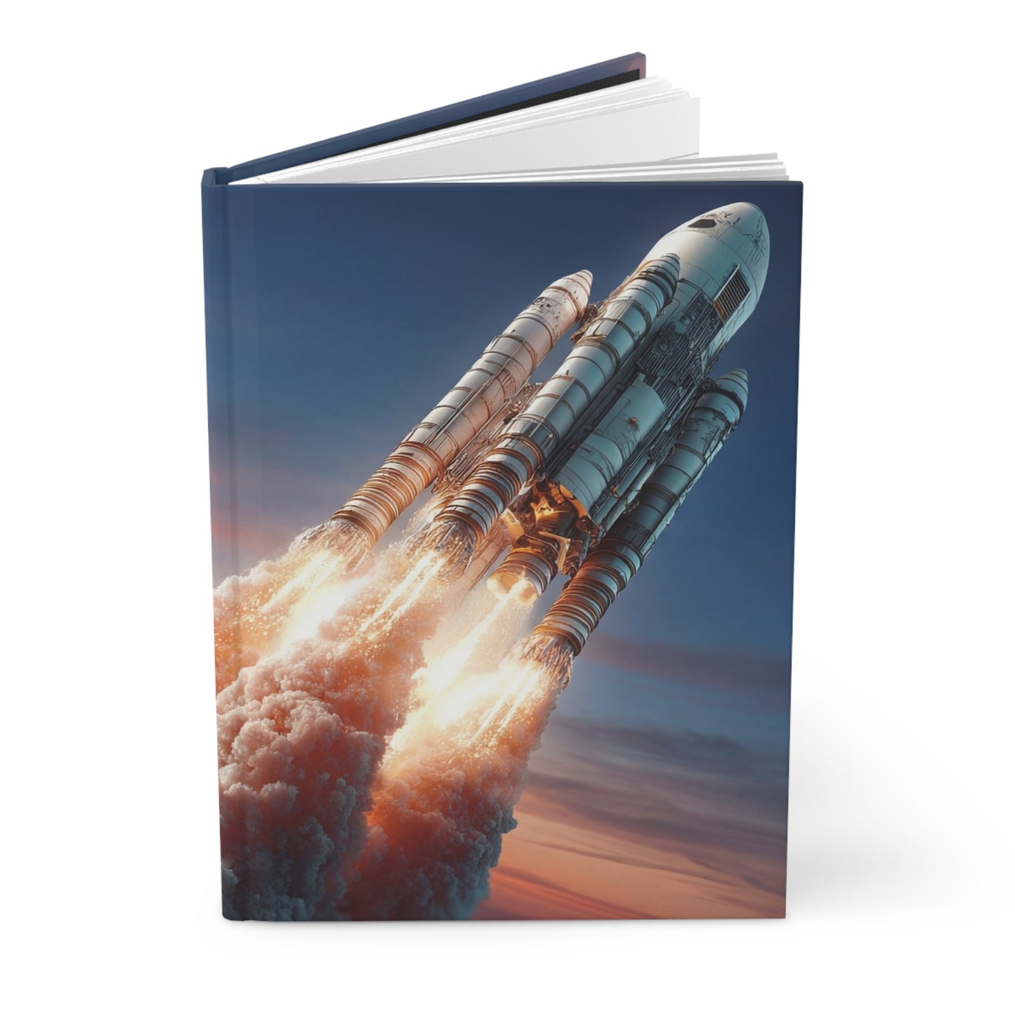 Rocket Launch Hardcover Journal Matte – Sunrise Escape Through Clouds