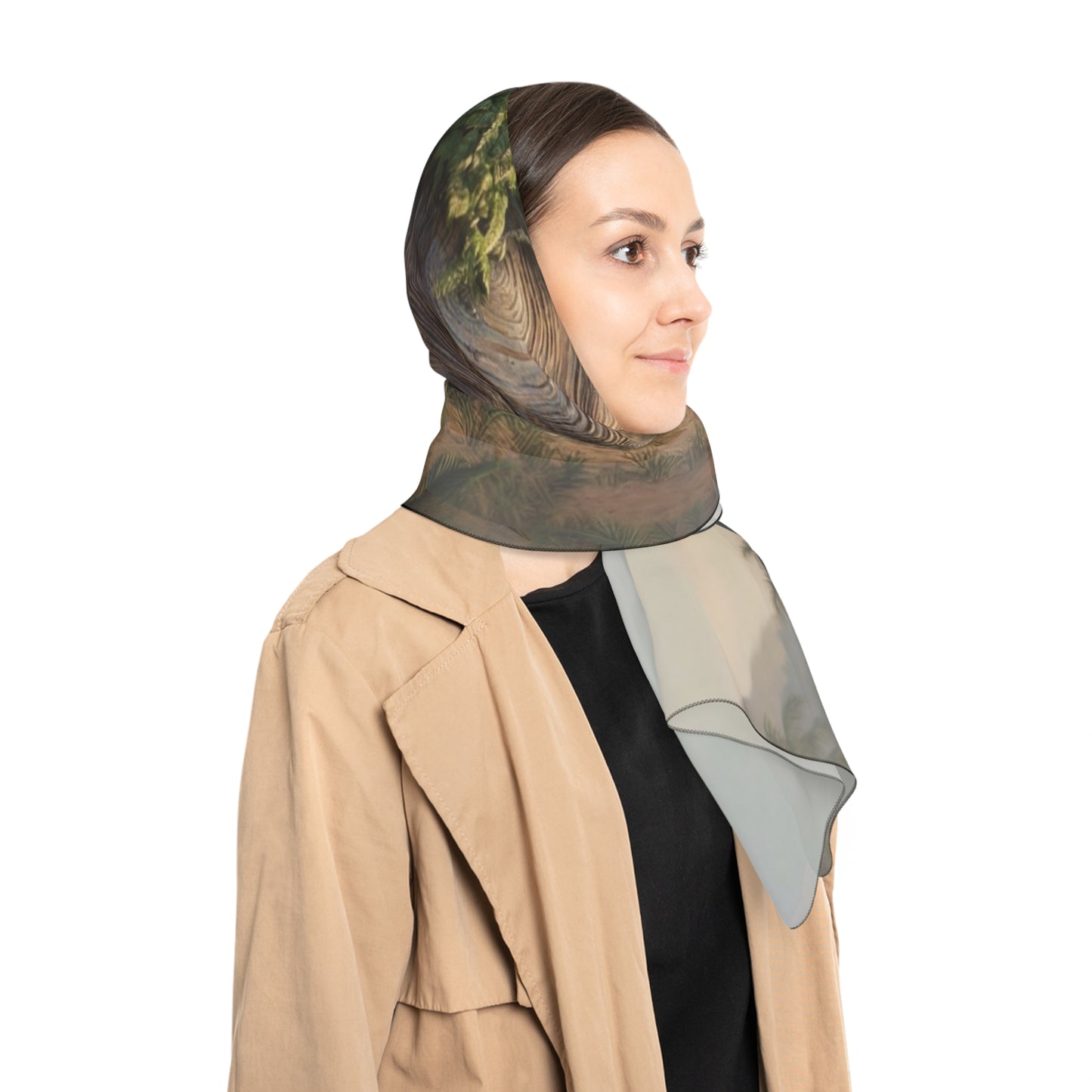 Castle on the Turtle Poly Scarf – Dawn’s Whispering Sanctuary