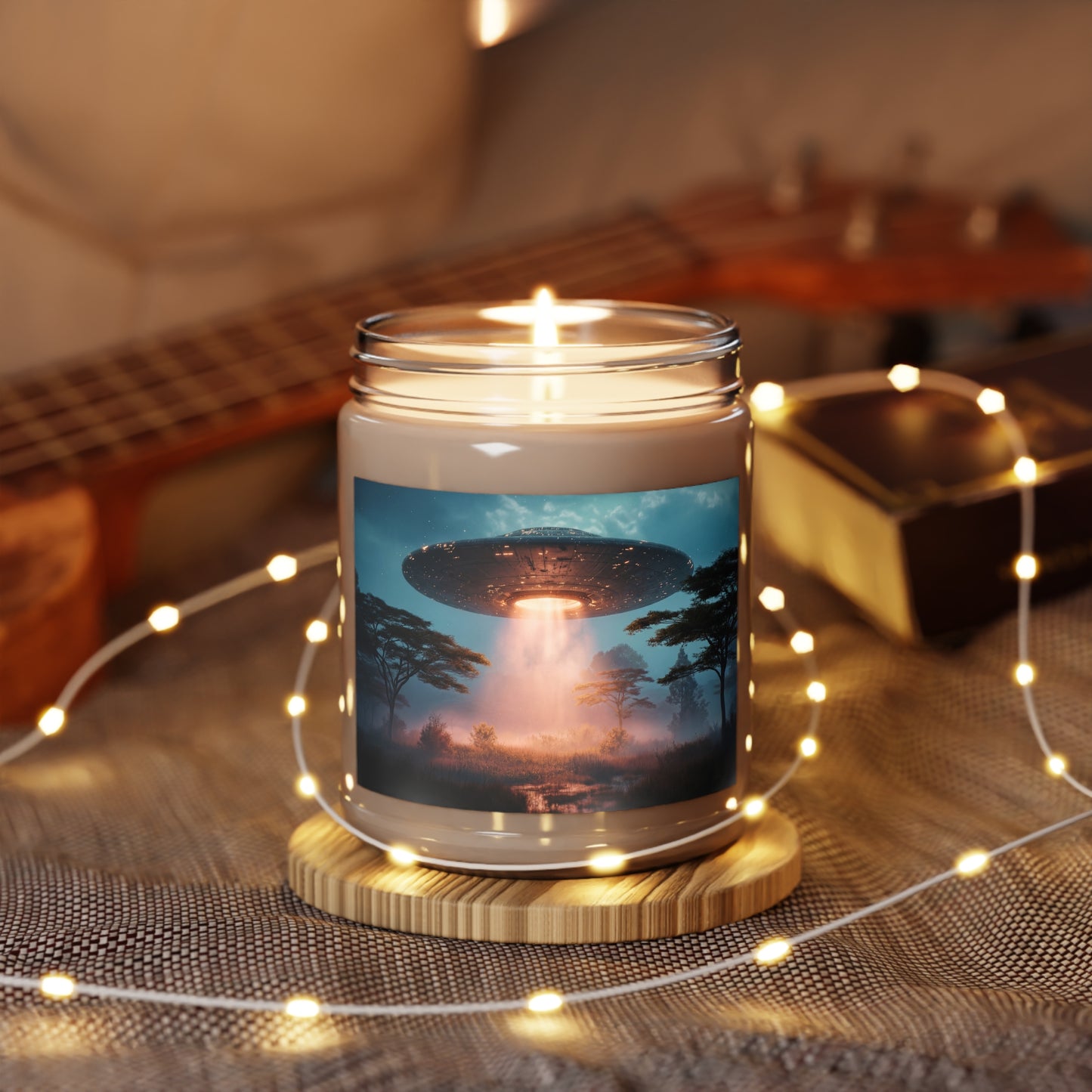 Celestial Vortex Scented Soy Candles with White Lid, 9oz – Indigo Cloud Dreamscape