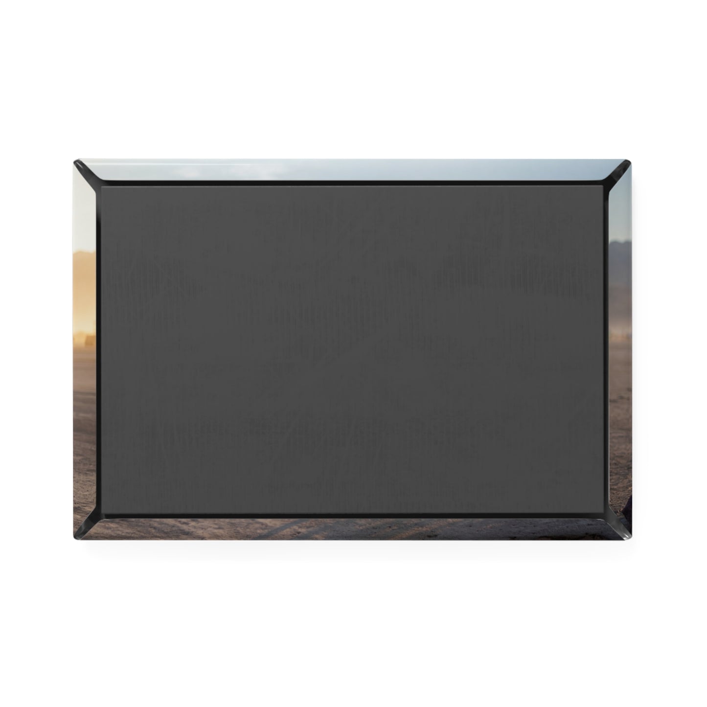 Desert Star Cyclist Button Magnet, Rectangle (1 & 10 pcs) – Sunset Ride Through Dusty Dreams
