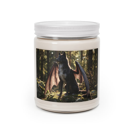 Winged Wolf Forest Candle – Sunlit Sentinel Dreamscape