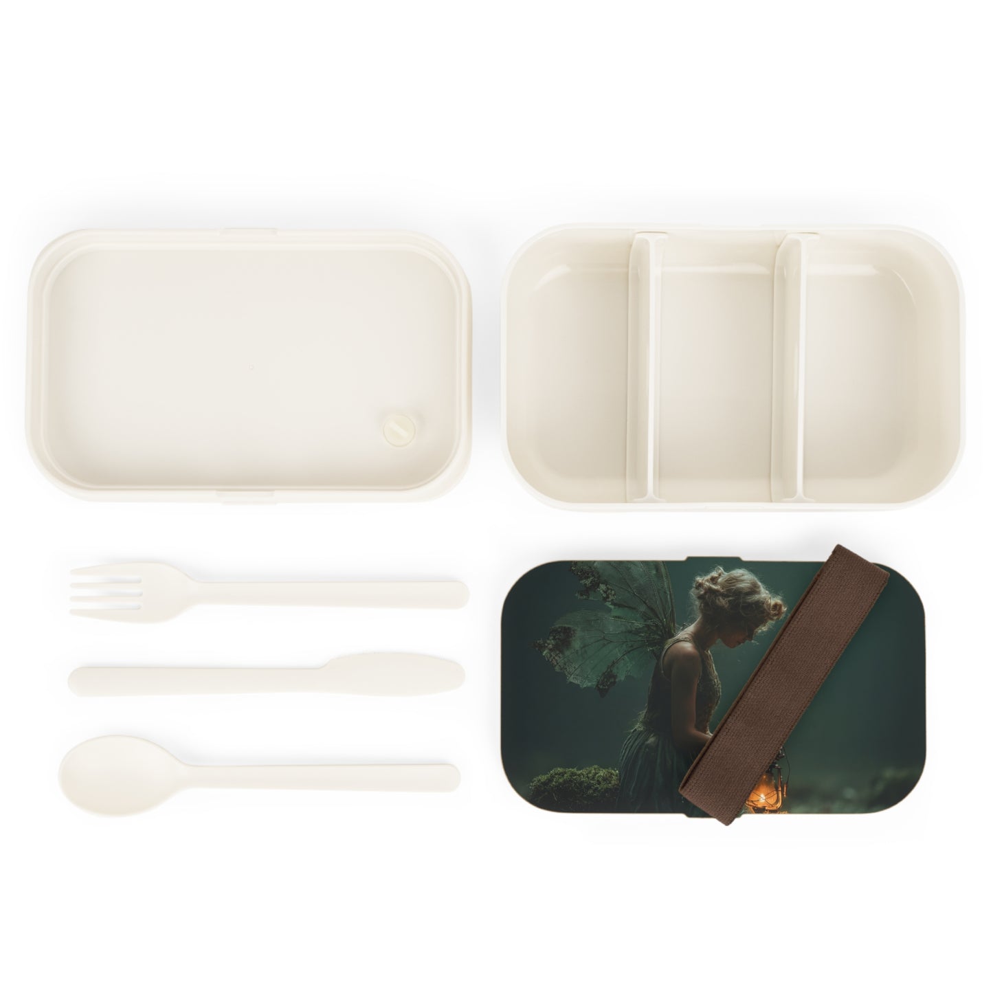 Moss-Kissed Fairy Lantern Bento Lunch Box – Whispering Forest Glow