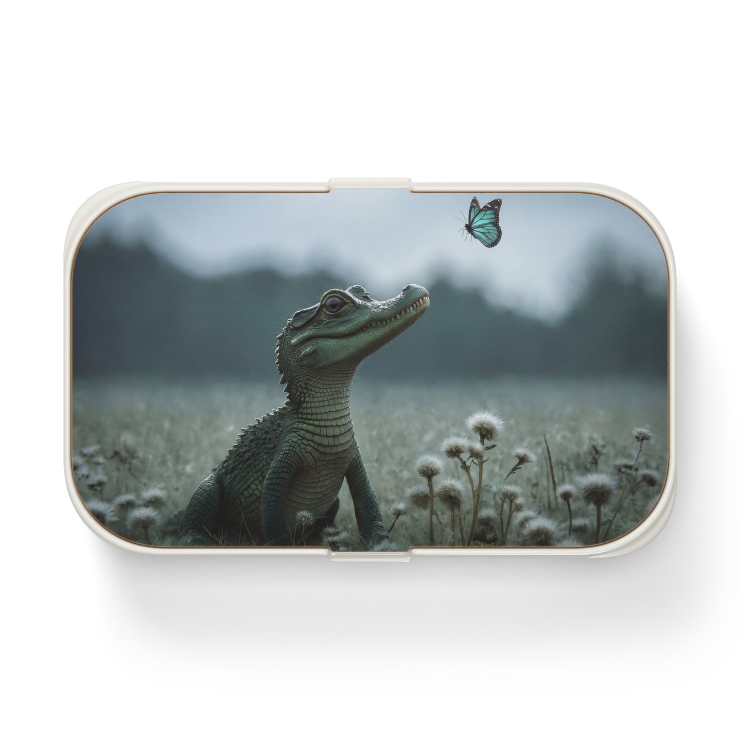 Crocodile Butterfly Bento Lunch Box – Gentle Guardian Meadow Scene
