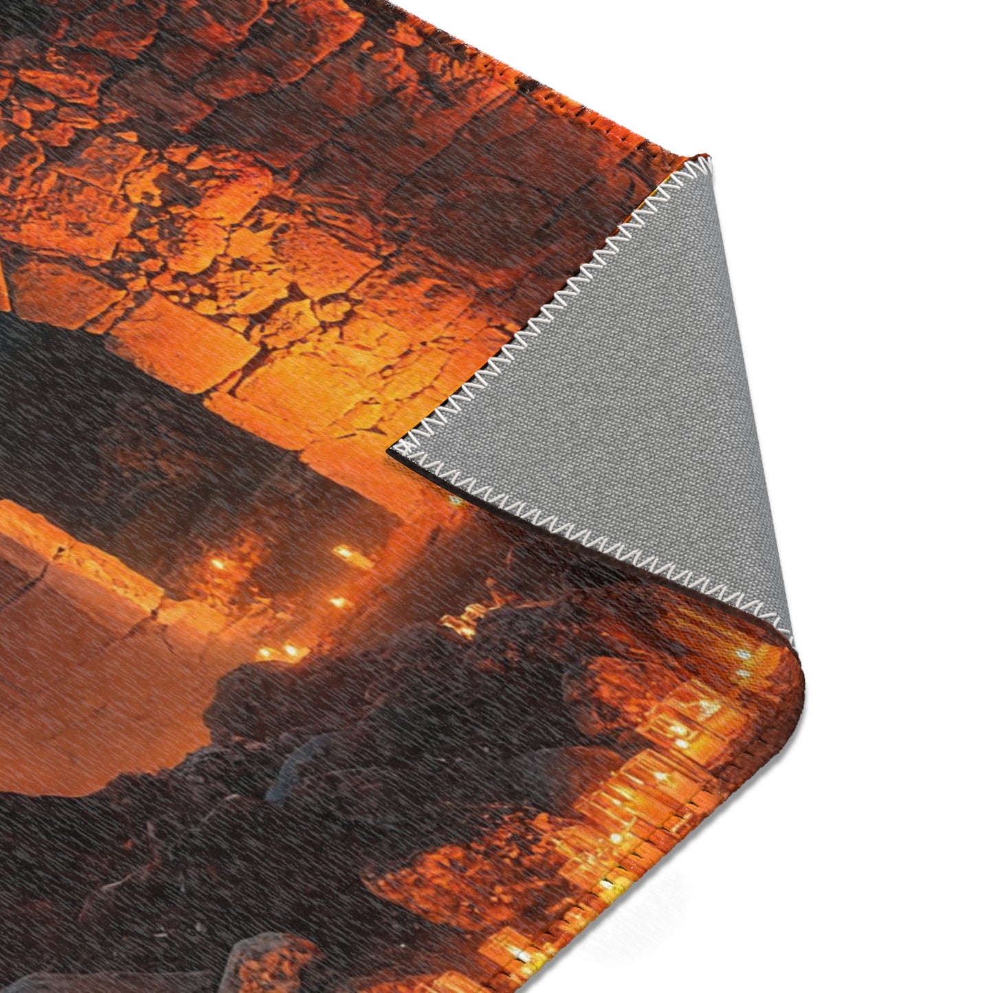 Ancient Tree with Neon Glow Area Rugs – Sacred Grove at Twilight