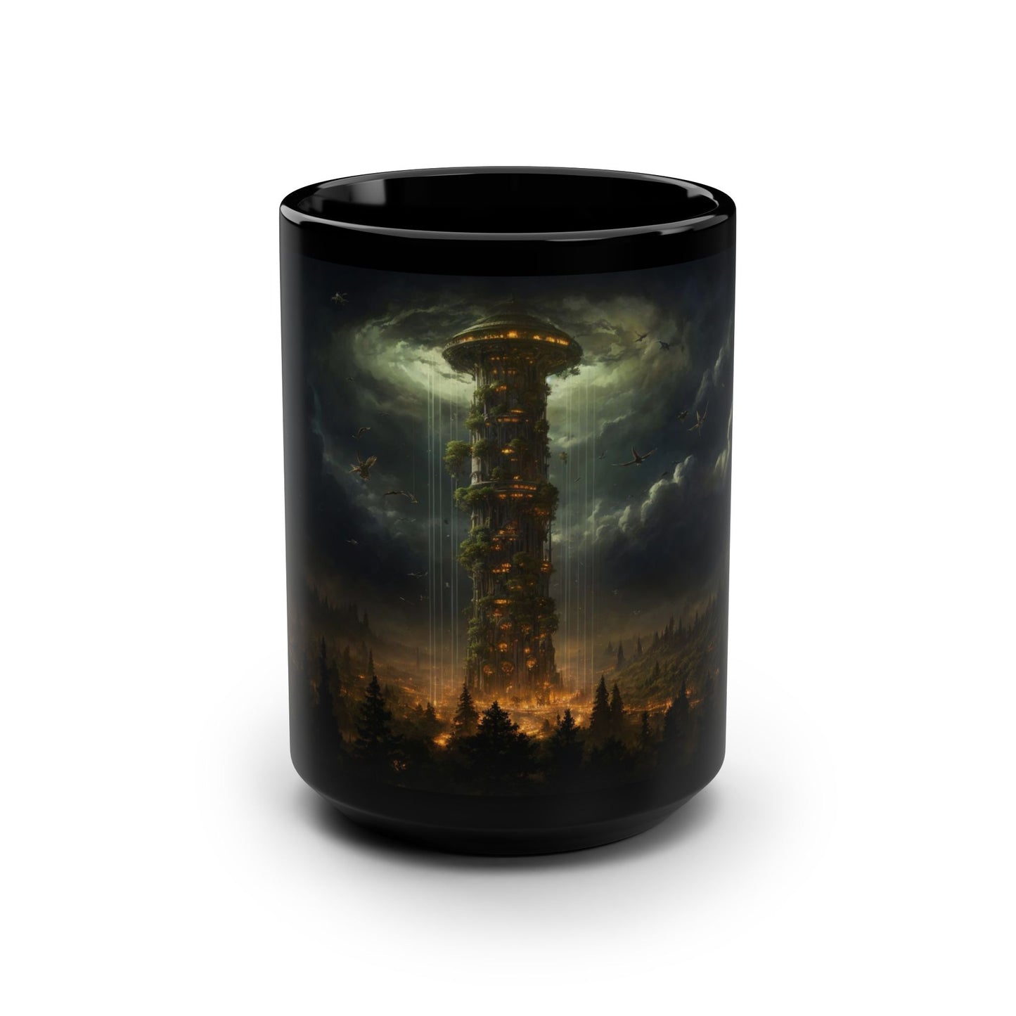 Alien Tower in Stormy Sky - Ceramic Mug