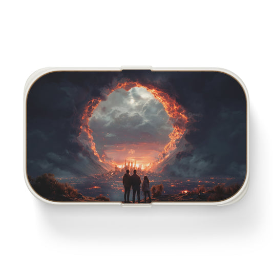 Celestial Portal Bento Lunch Box – Family Gazing at the City Beyond