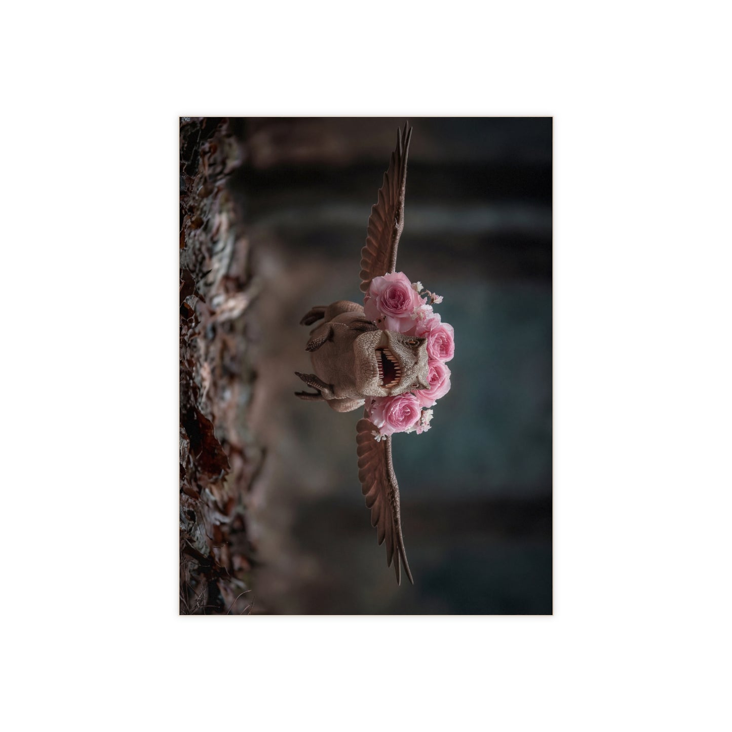 Winged Tyrant with Rose Crown Ceramic Photo Tile – Forest Flight Fantasy