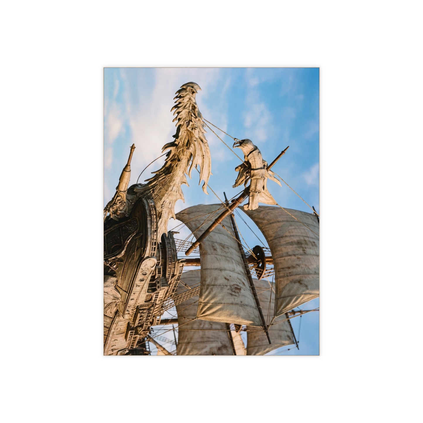 Dragonhead Galleon Ceramic Photo Tile – Sunlit Seascape Sovereign