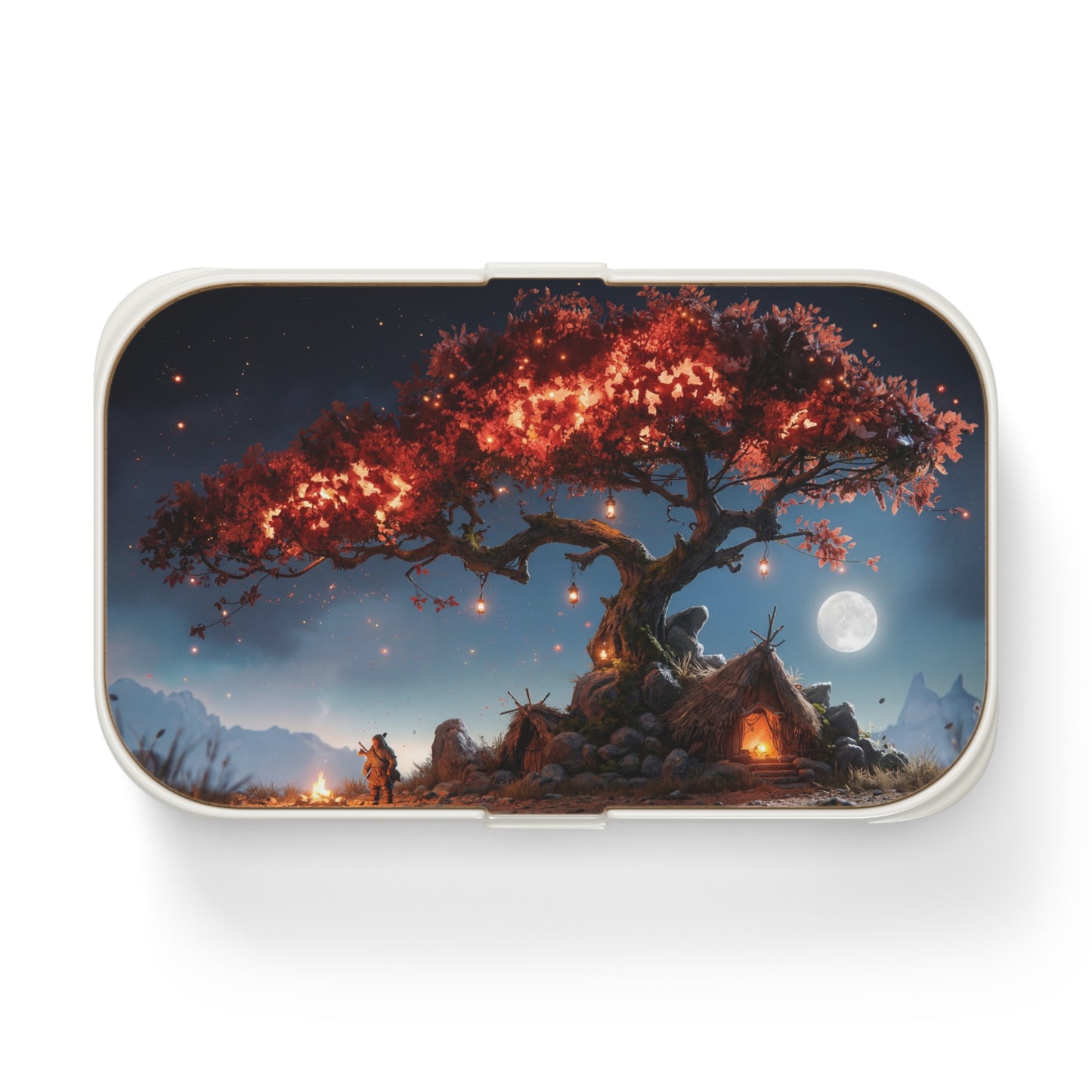 Whispering Flame Tree Bento Lunch Box – Campfire Dreams Under Crimson Canopy