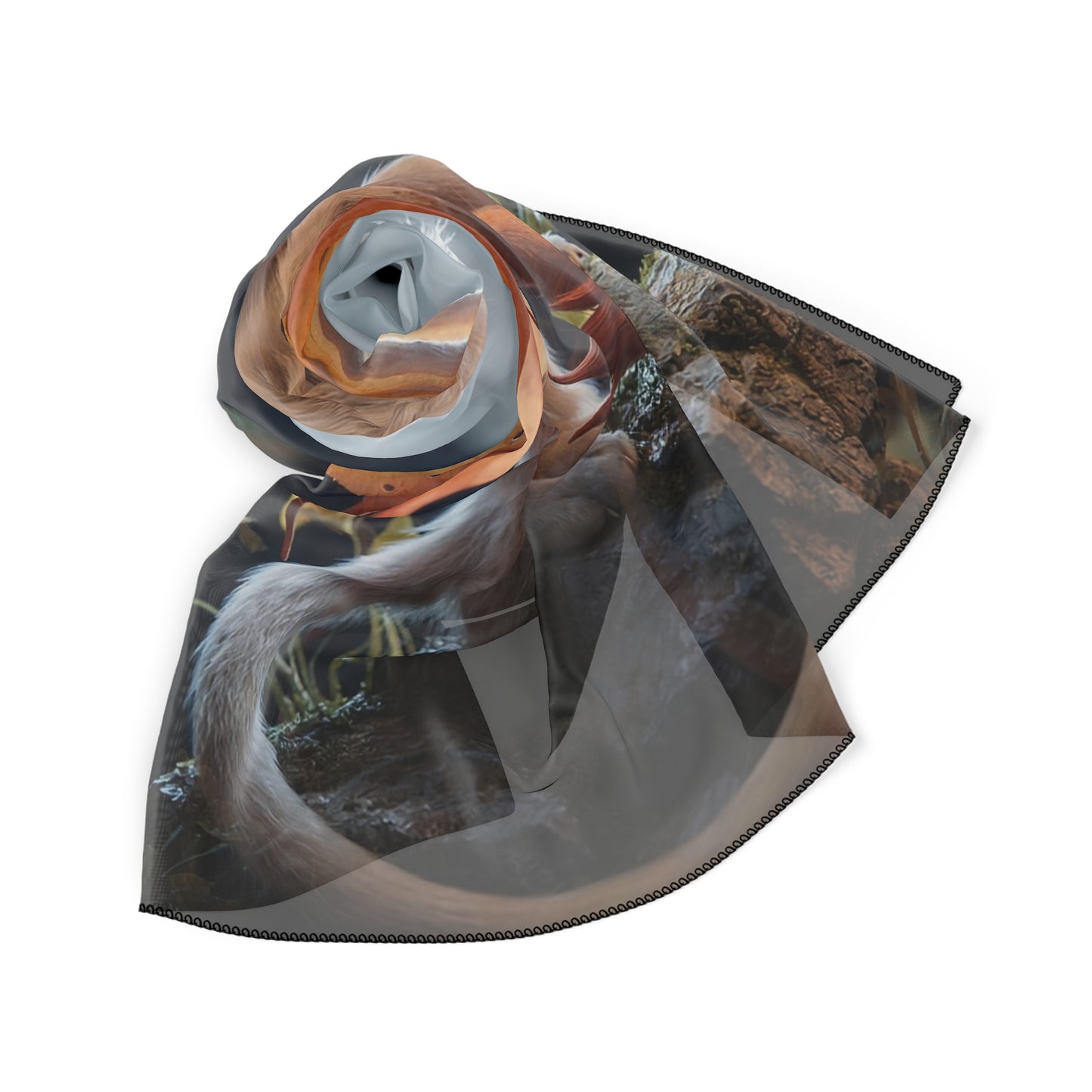 Moonlit Dragoncat Poly Scarf – Whispers of Twilight Dreamscape