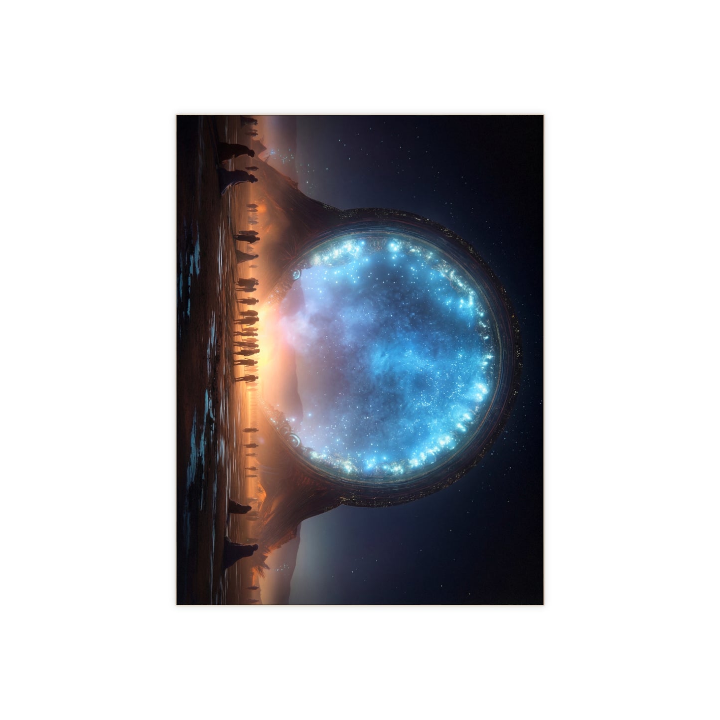 Cosmic Portal Ceramic Photo Tile – Starlight Threshold Gathering