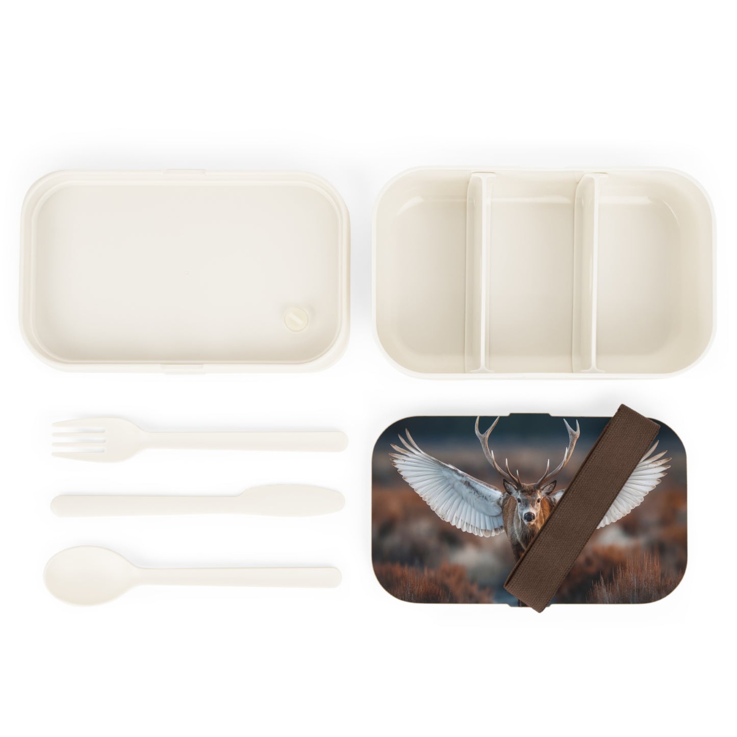 Winged Stag Bento Lunch Box – Forest Flight at Dusk