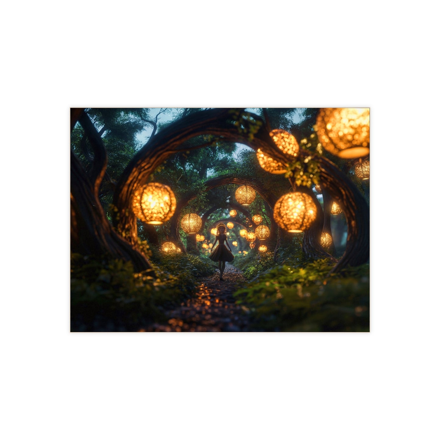 Lantern Grove Ceramic Photo Tile – Guided by Warm Glow