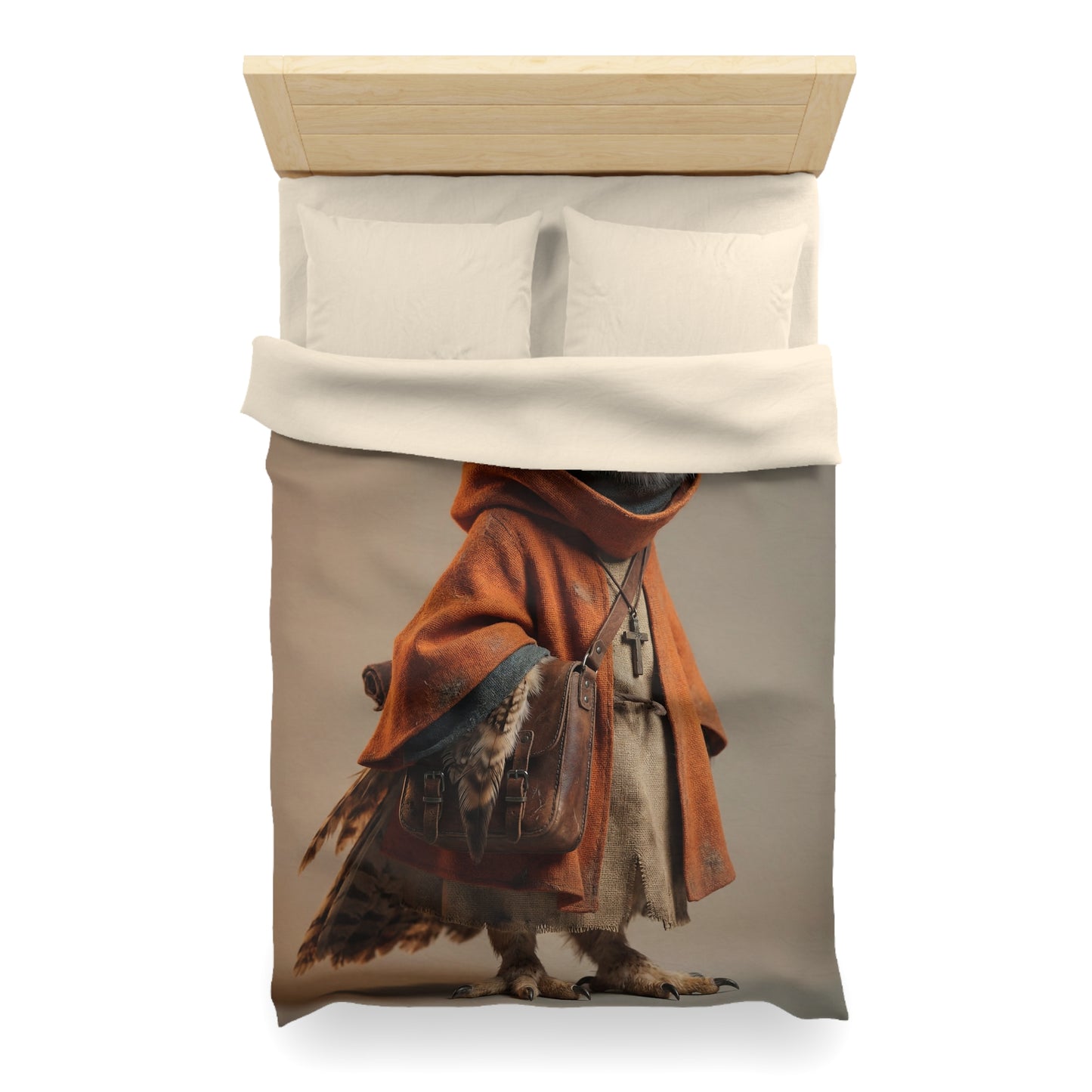 Owl Sage Microfiber Duvet Cover – Warm Ember Wisdom