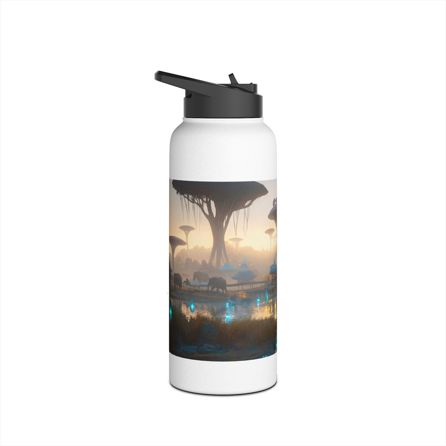 Misty Savannah Elephants Stainless Steel Water Bottle, Standard Lid – Dawn’s Whispering Herd