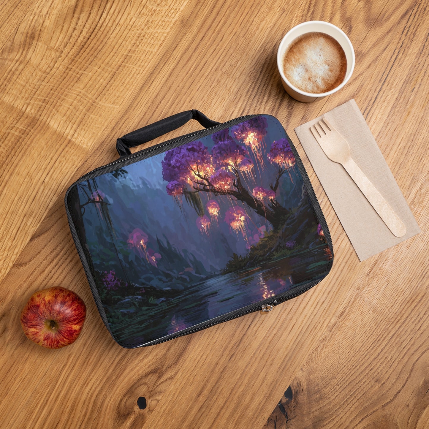 Bioluminescent Forest Lunch Bag – Glow-Lit Twilight Canopy