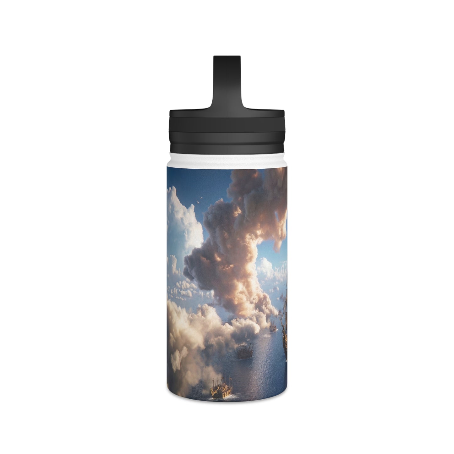 Armada Through Cloud Arch Stainless Steel Water Bottle, Handle Lid – Celestial Fleet Passage