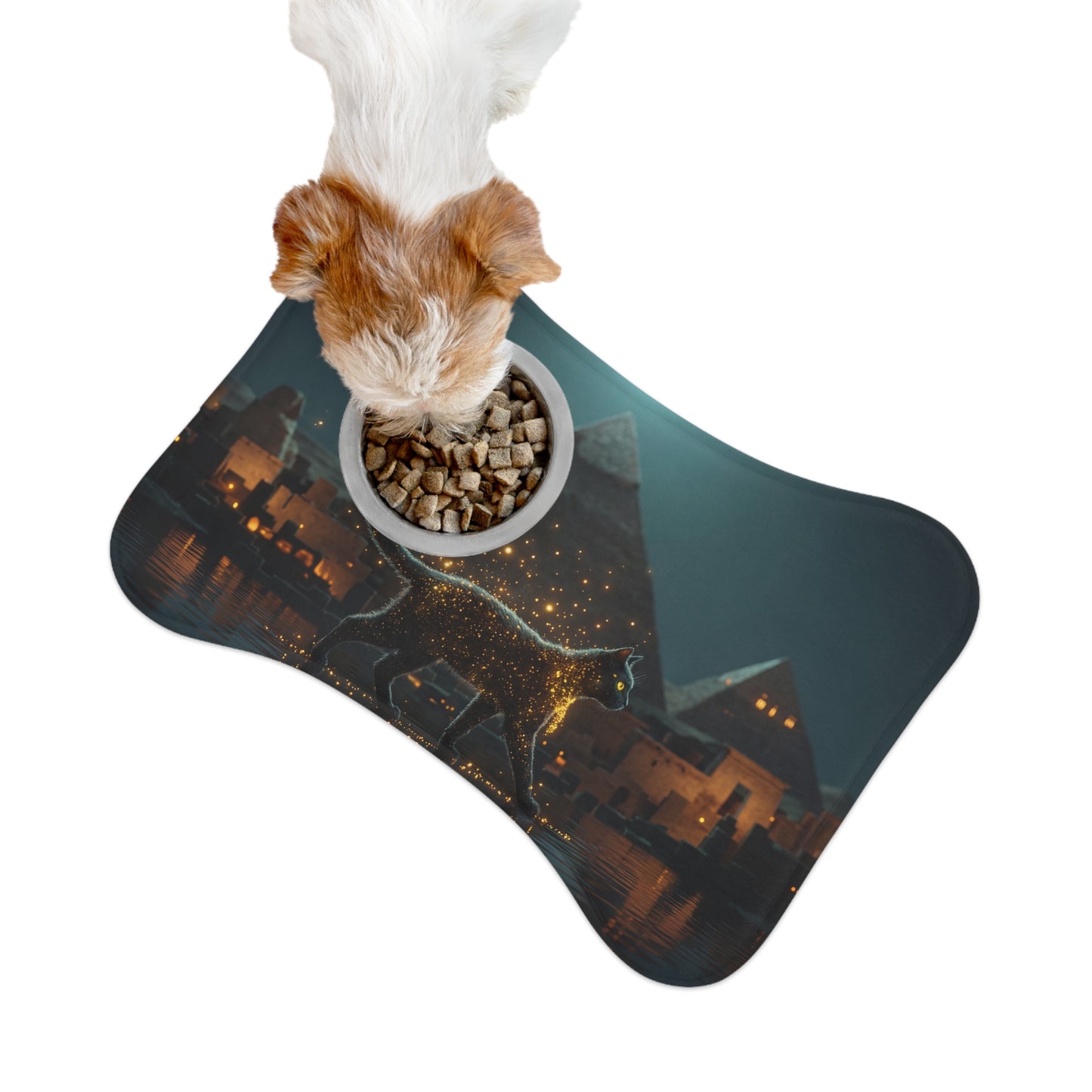 Pharaoh’s Guardian Pet Feeding Mats – Golden Sands and Pyramids