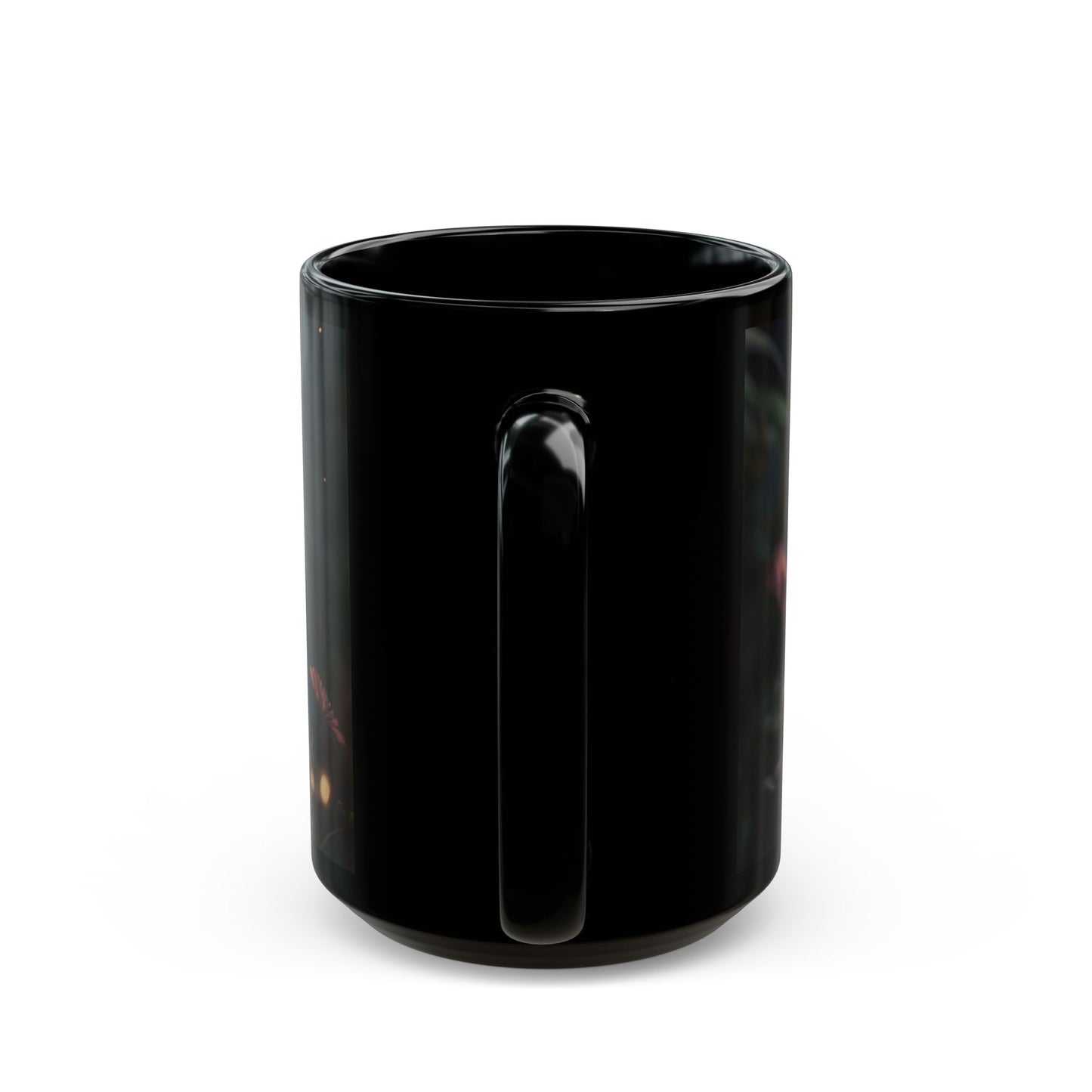 Gentle Crocodile & Butterfly Black Mug – Twilight Garden Whispers