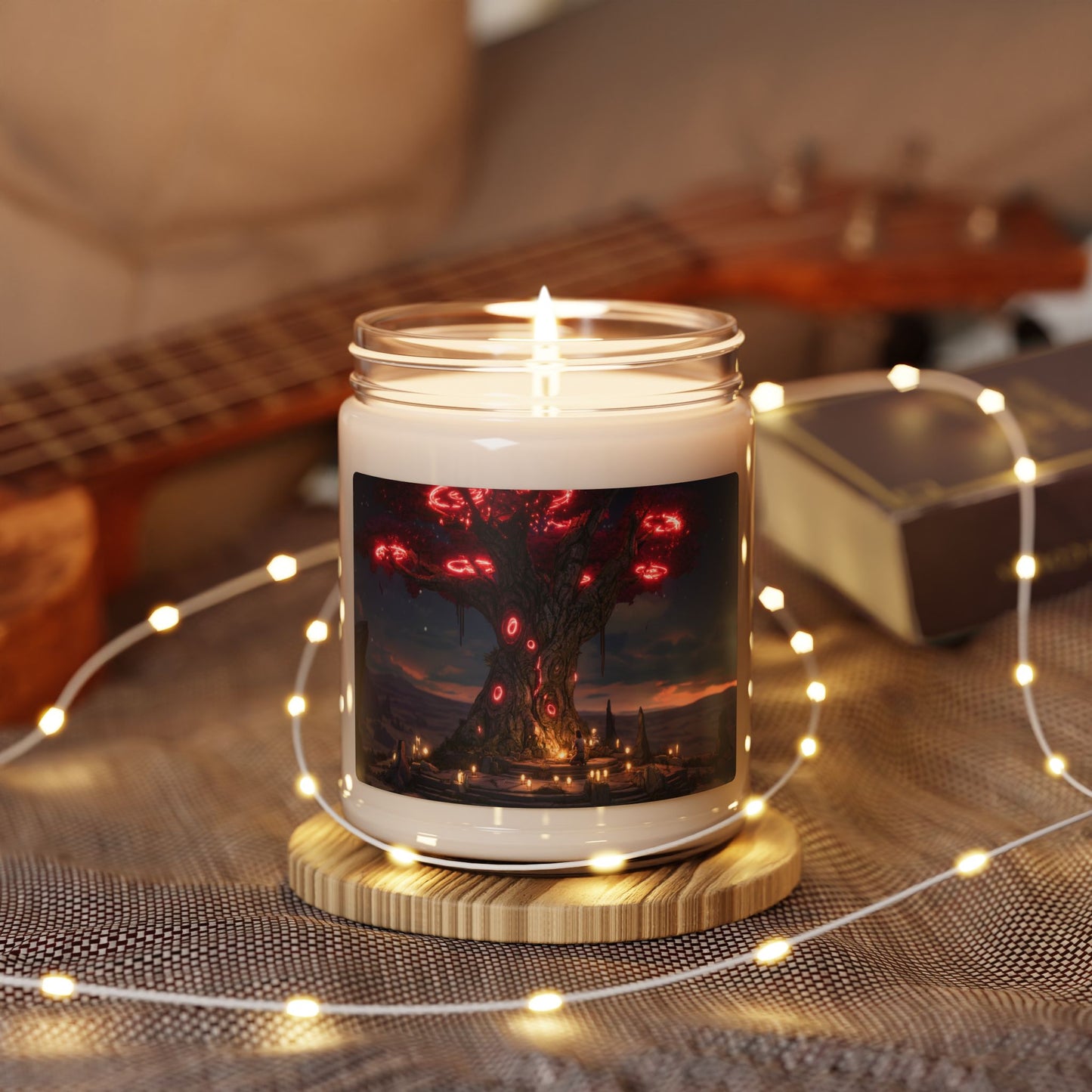 Ancient Oracle Tree Scented Soy Candle, 9oz – Crimson Circles of Whispering Wisdom