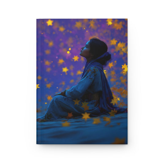 Starfall Dreamer Hardcover Journal Matte – Whispering Cosmos in Blue
