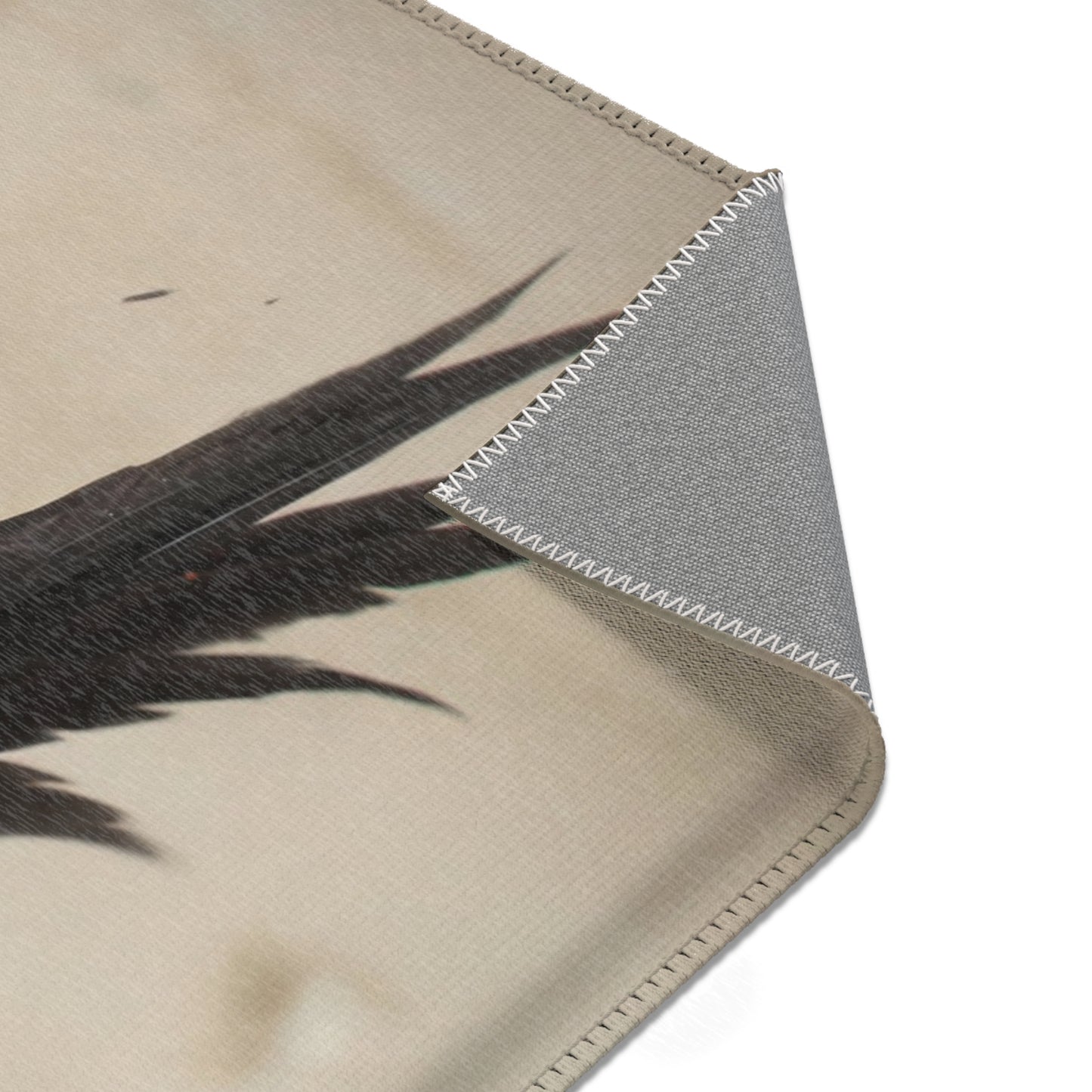 Fiery Raven Sentinel Area Rug – Ember-Clad Avian Guardian