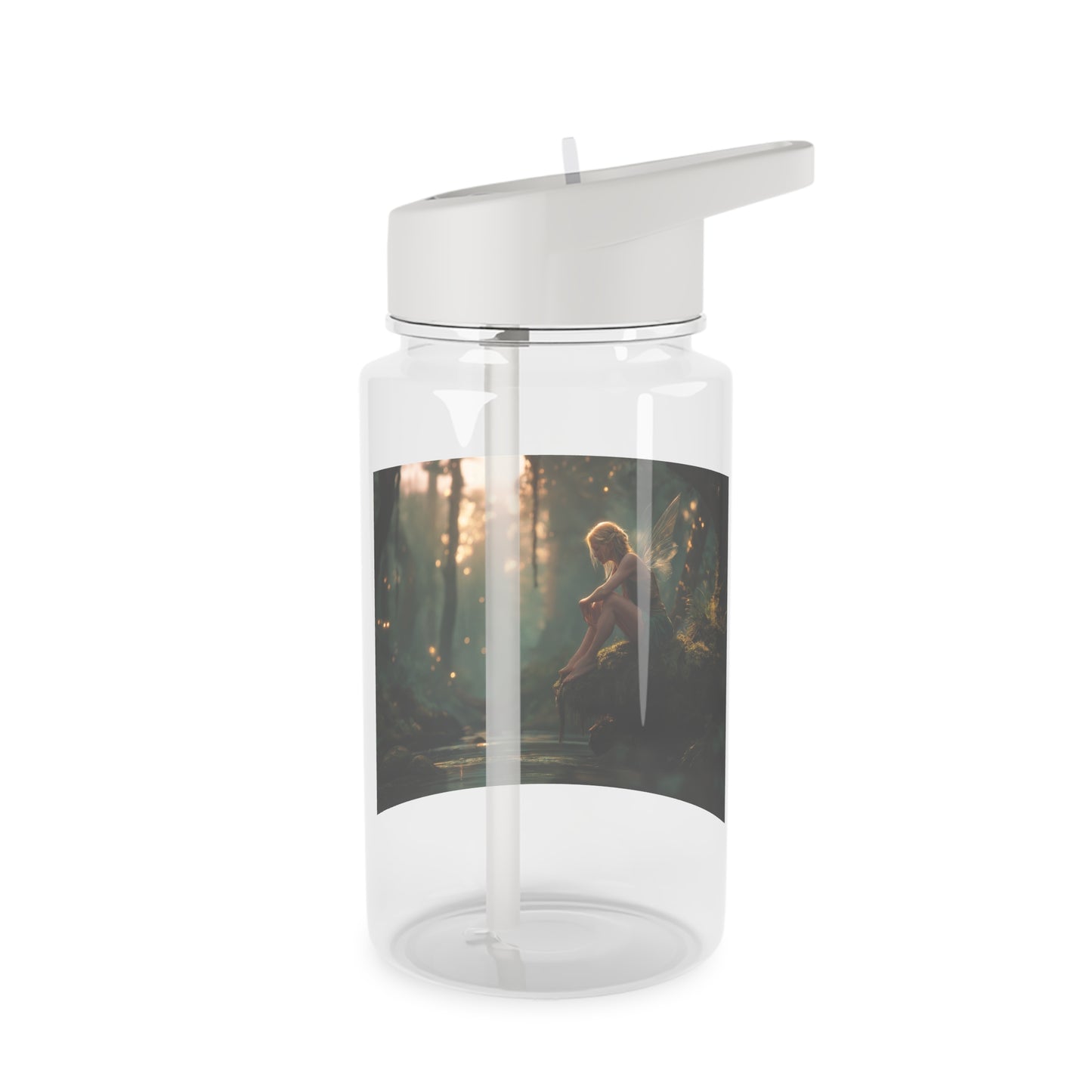Forest Sentinel Tritan Water Bottle – Mossy Cliff Guardian