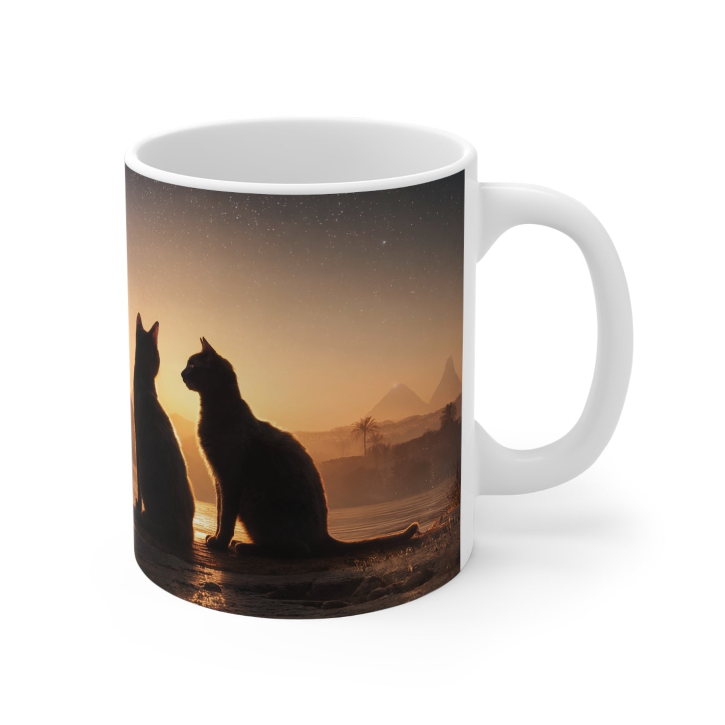 Star-Seeking Cats Ceramic Mugs (11oz\15oz\20oz) – Nile Twilight Guardians