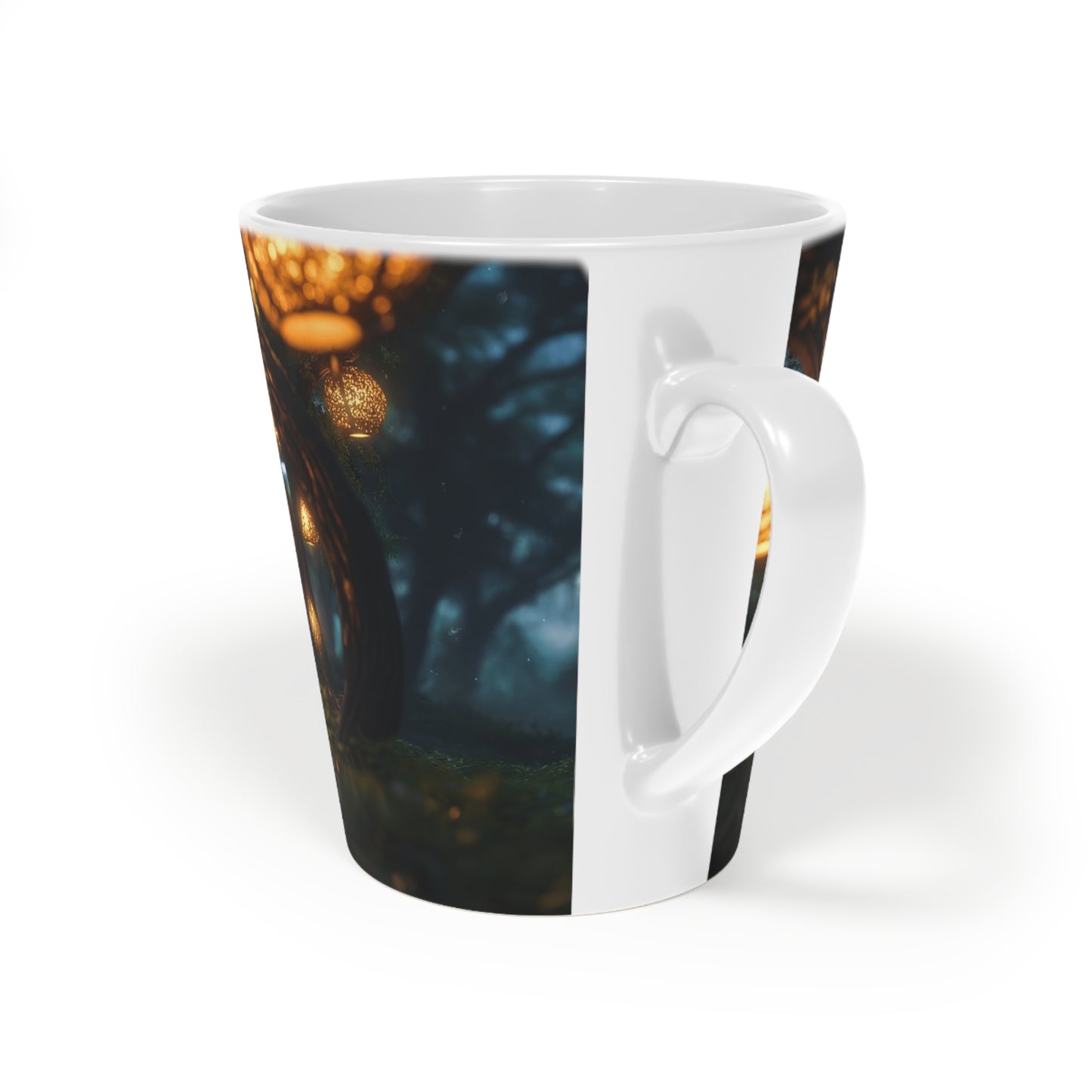 Lantern Grove Latte Mug, 12oz – Whispers of the Moonlit Path