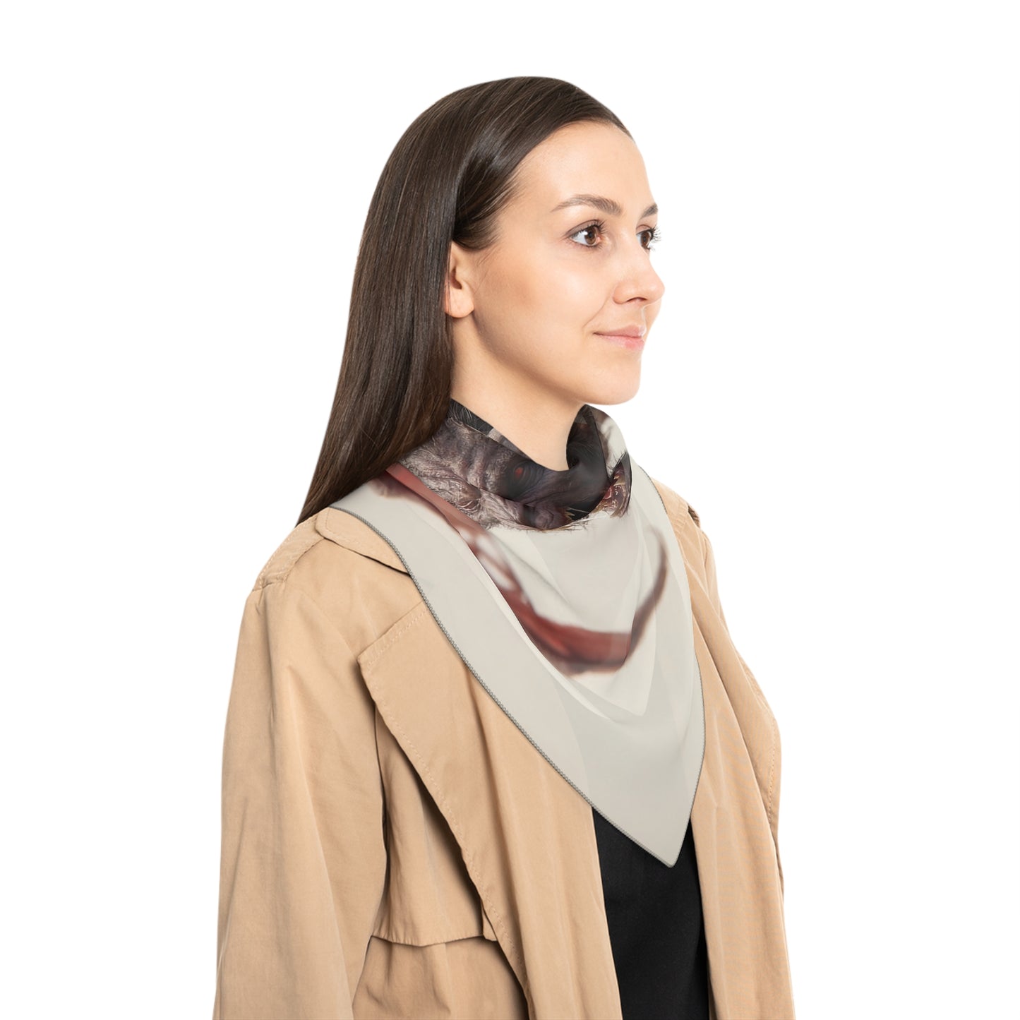 Fiendish Winged Horror Poly Scarf – Crimson Shadow Roar