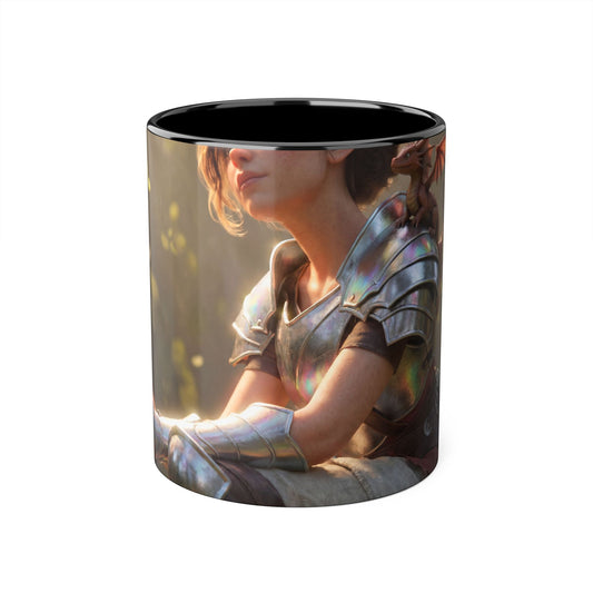 Elven Knight with Dragon Accent Mugs, 11oz – Sunlit Guardian Pause