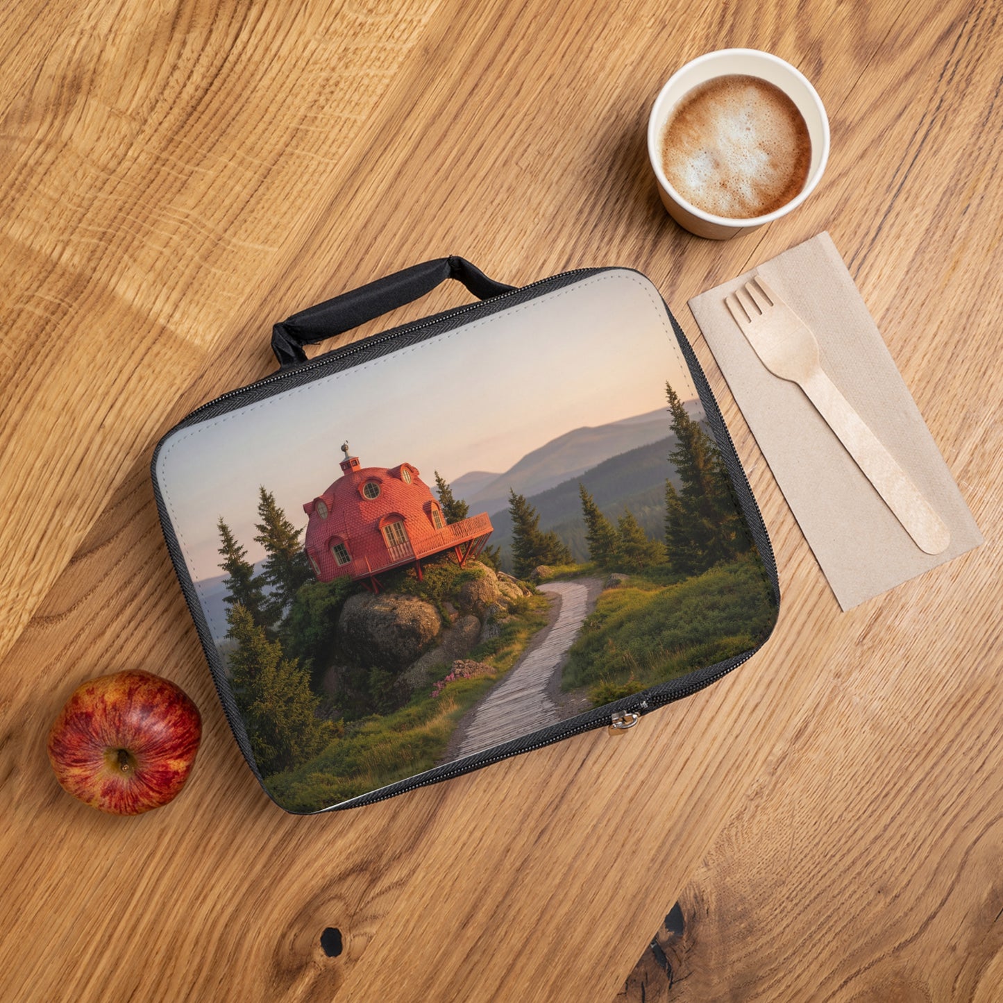 Red Dome House Lunch Bag – Sunset Peak Sanctuary
