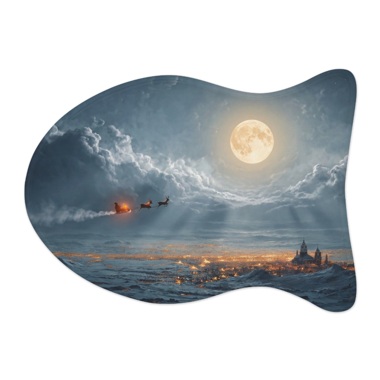 Midnight Sleigh Ride Pet Feeding Mats – Frostbitten City Lightscape