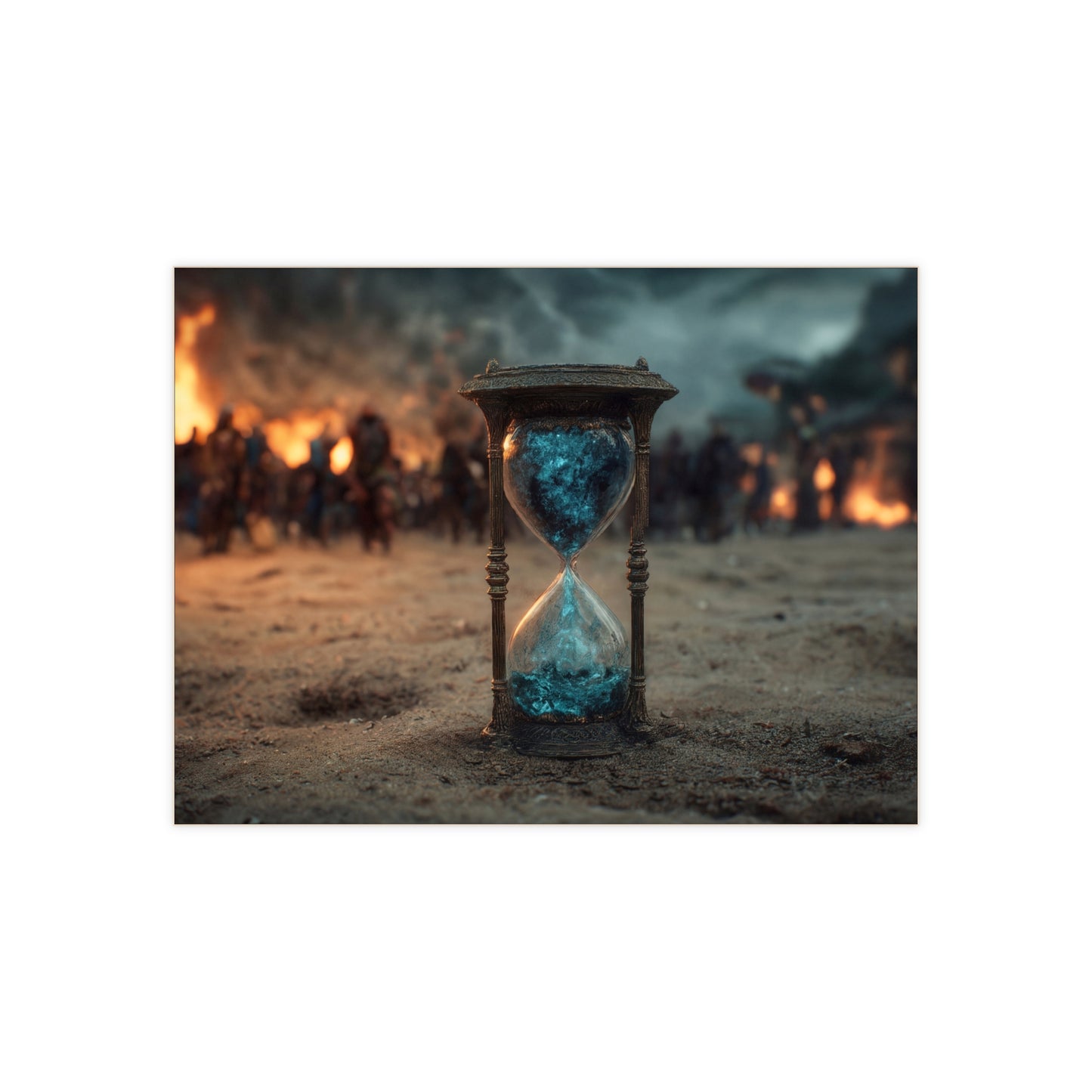 Hourglass of Twilight Ceramic Photo Tile – Sands of Decisive Fate