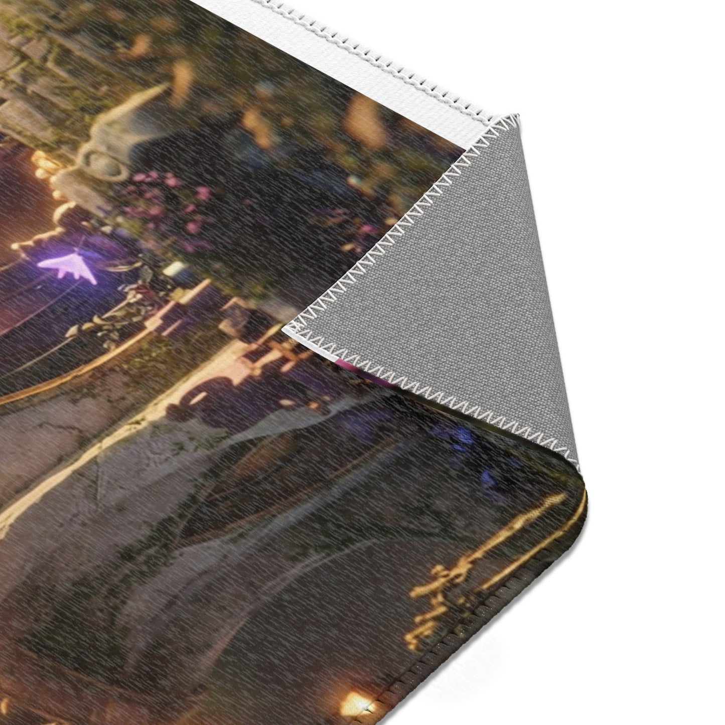 Whispering Clocktower Area Rug – Twilight Magic in Stone