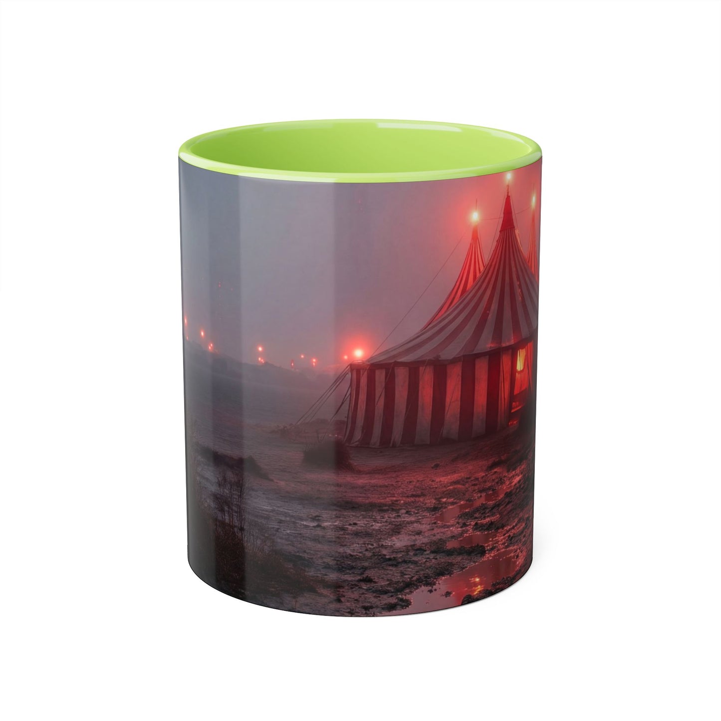 Crimson Circus Tent Accent Mugs, 11oz – Misty Coastside Carnival