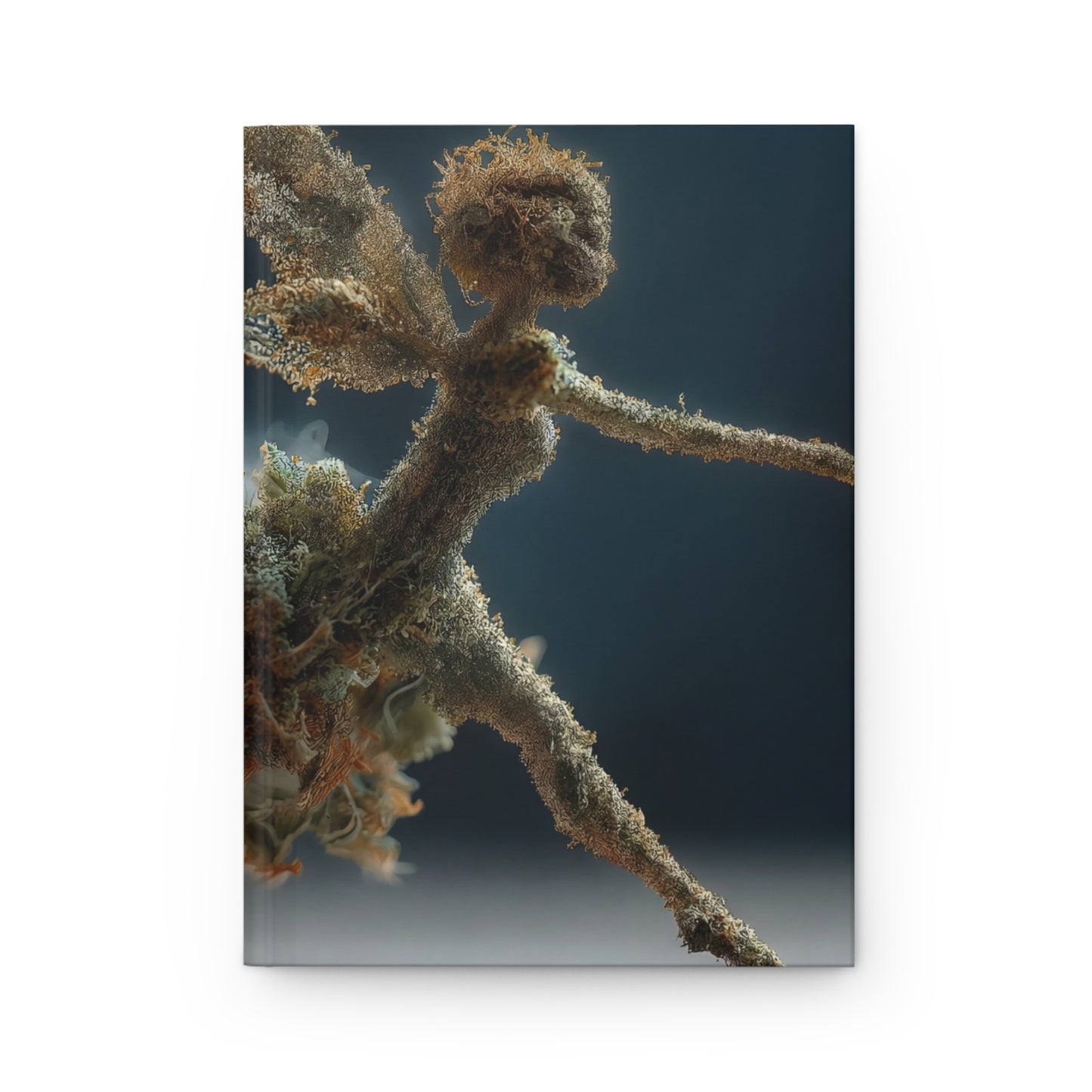 Lichen Fairy in Flight Hardcover Journal Matte – Mossy Wings Against Deep Twilight