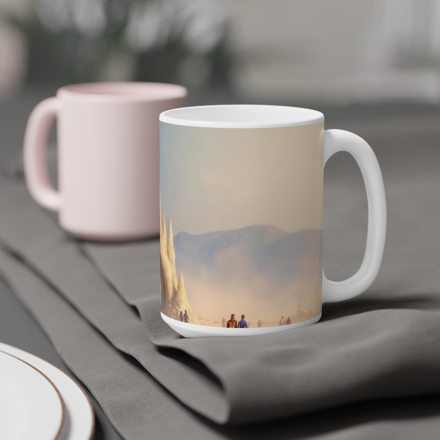 Desert Castle Ceramic Mugs (11oz\15oz\20oz) – Sunlit Sandstone Sentinel
