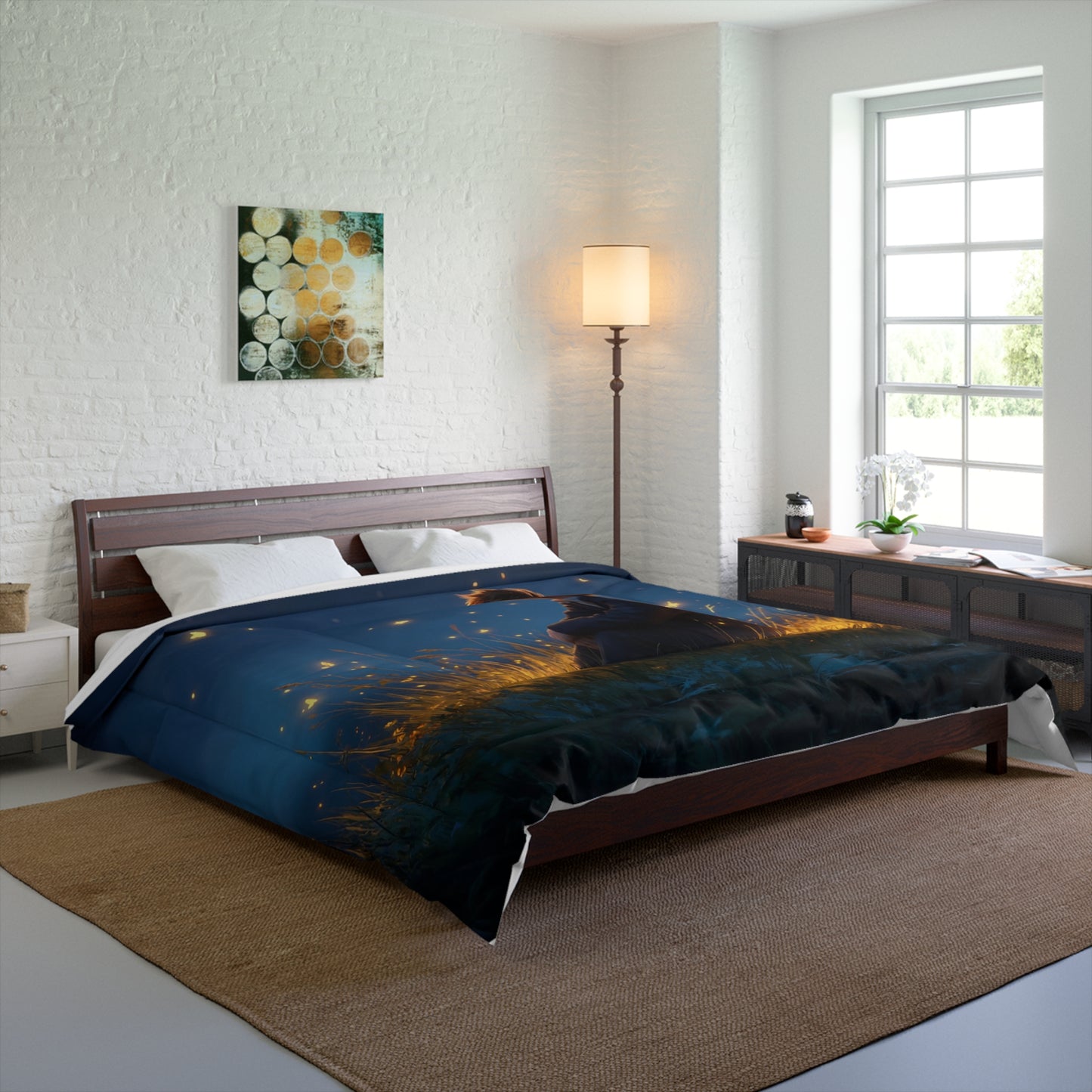 Boy Among Fireflies Comforter – Twilight Dreamscape with Whispering Lights