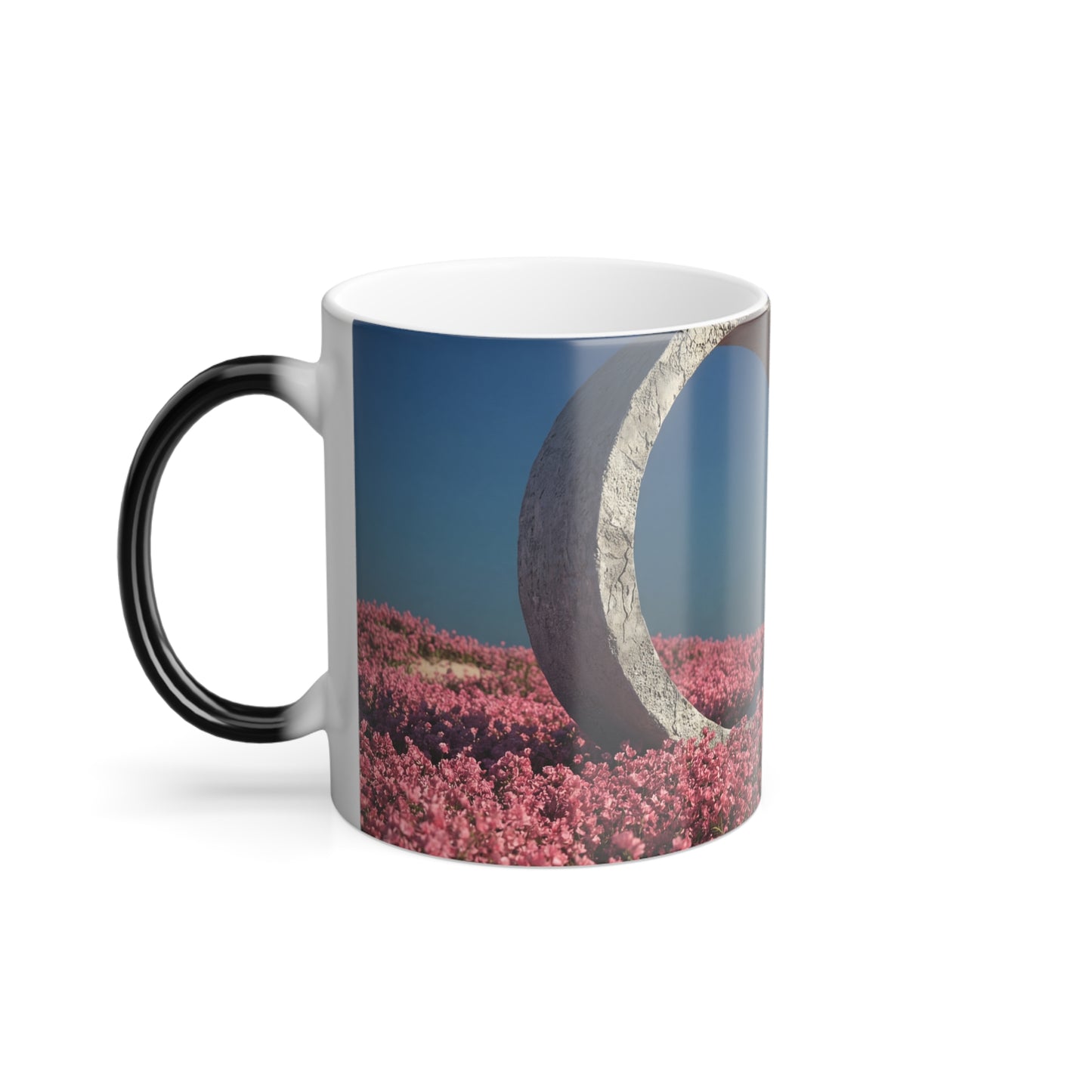 Cracked Ring Garden Portal Mug – Pink Wildflower Circle Scene