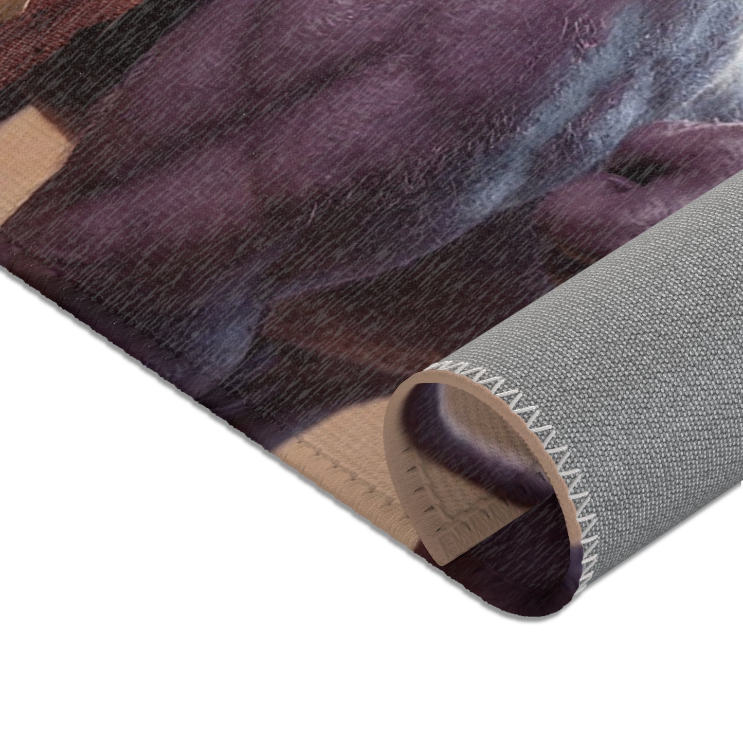 Purple Minotaur Guardian Area Rug – Warm Earth-Toned Mythic Presence