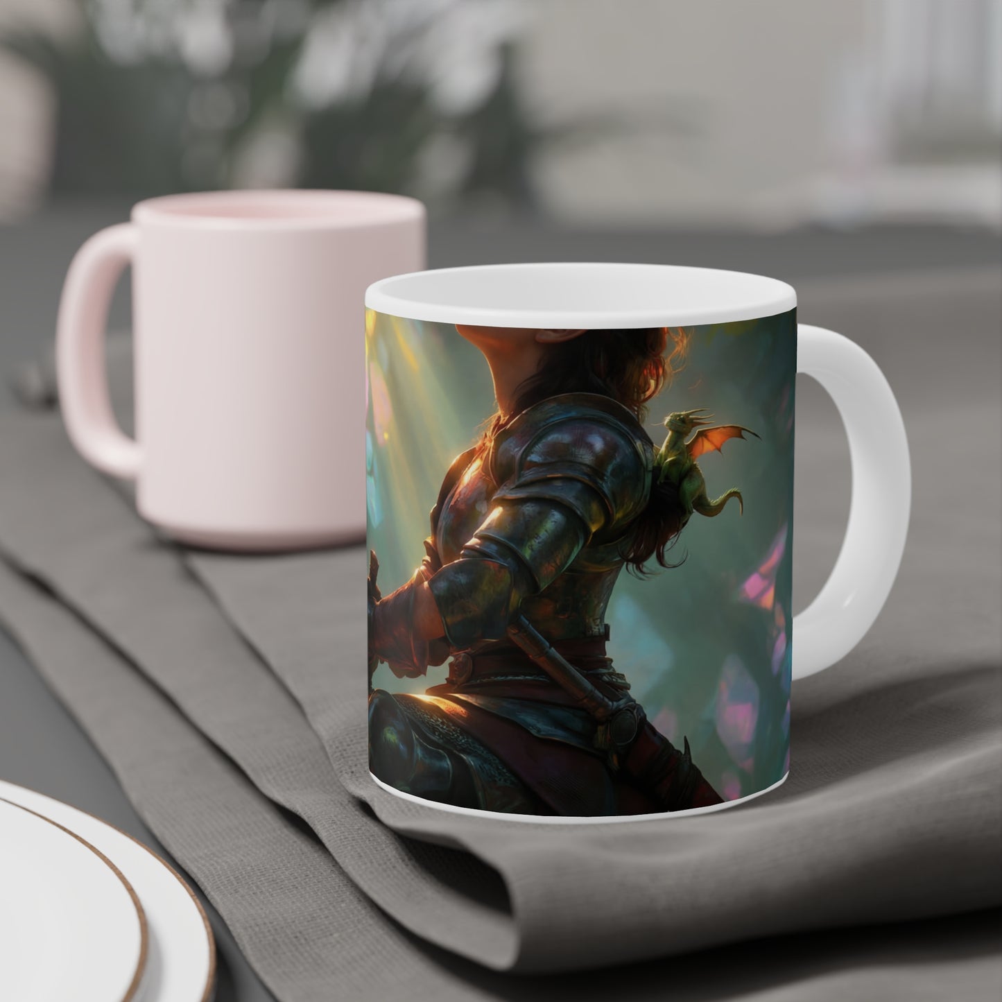 Sunlit Sentinel Ceramic Mugs (11oz\15oz\20oz) – Guardian of the Crystal Grove