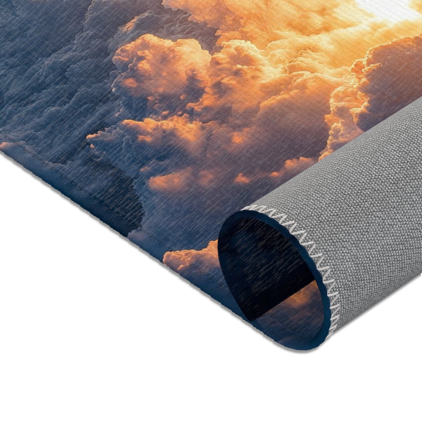 Rocket Ascension Area Rugs – Sunburst Through Clouds Launch Scene